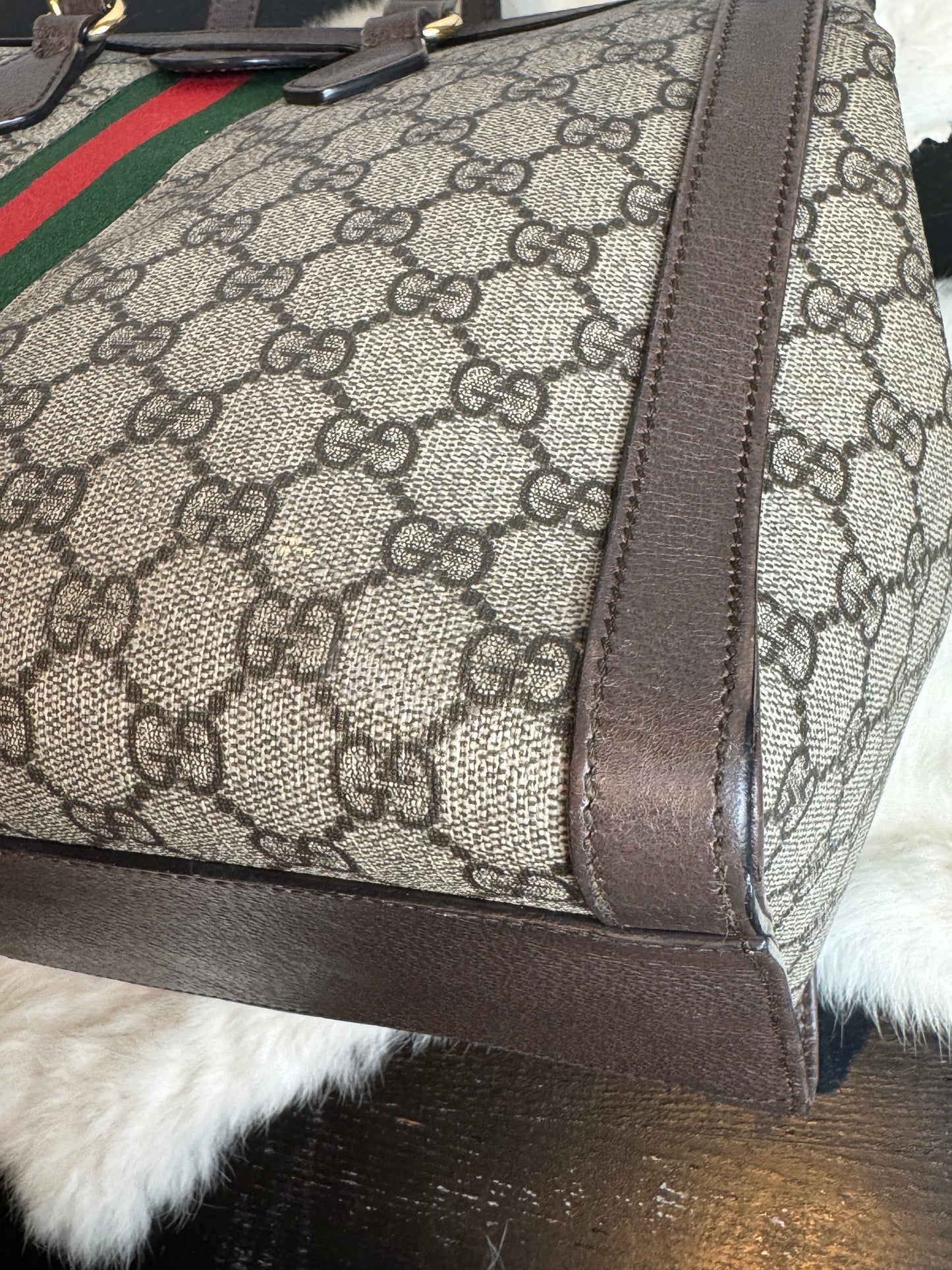 GUCCI Ophidia Supreme Canvas Zip Top Medium 2-Way Tote