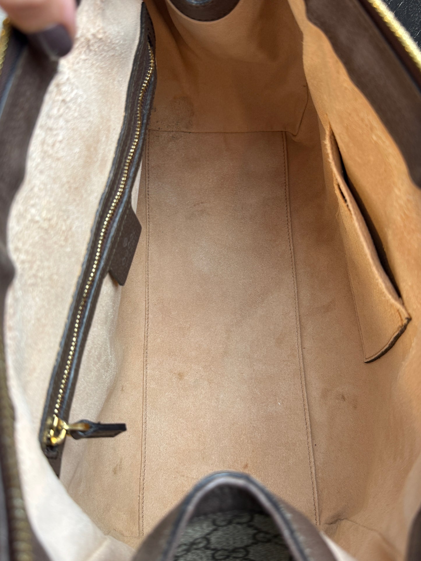 GUCCI Ophidia Supreme Canvas Zip Top Medium 2-Way Tote