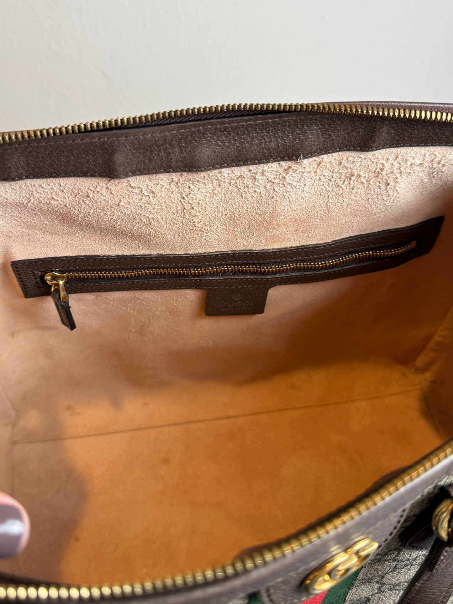 GUCCI Ophidia Supreme Canvas Zip Top Medium 2-Way Tote