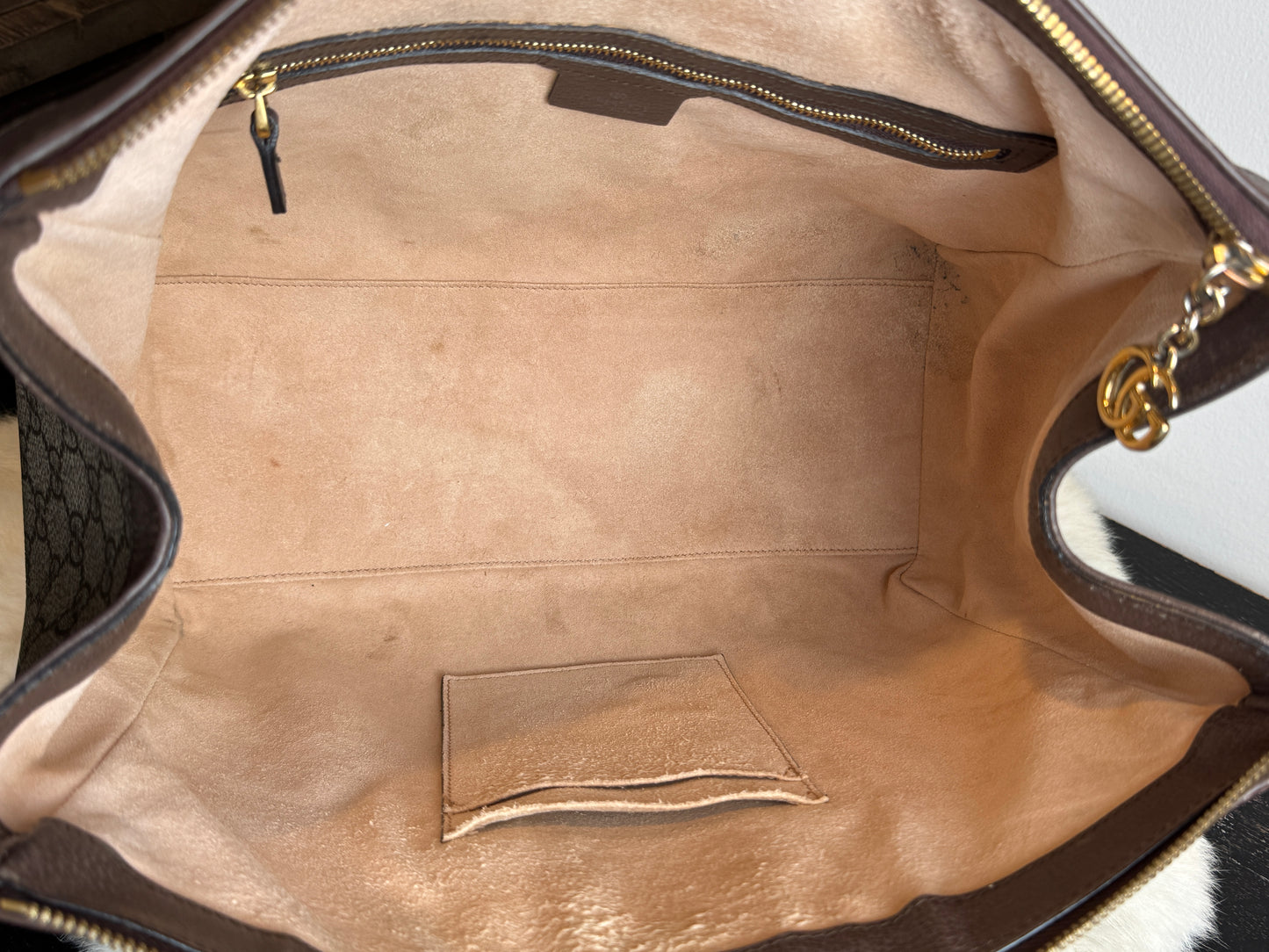 GUCCI Ophidia Supreme Canvas Zip Top Medium 2-Way Tote