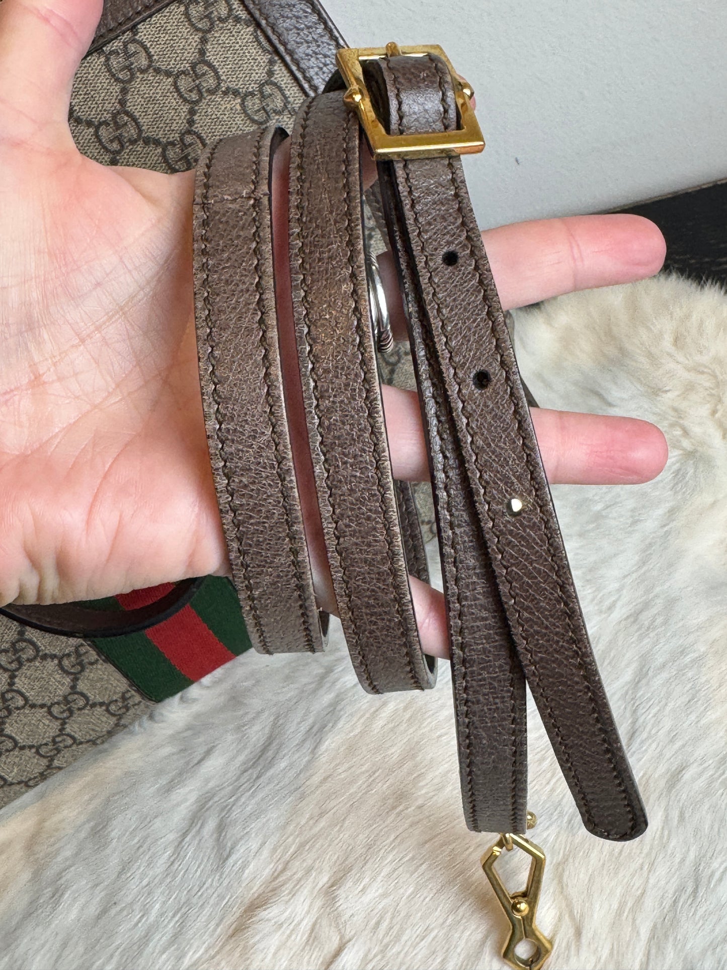 GUCCI Ophidia Supreme Canvas Zip Top Medium 2-Way Tote