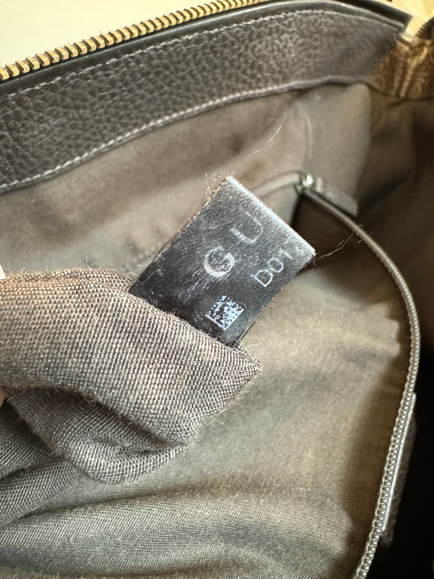 GUCCI DK Brown Canvas/Leather Large Dome Tote