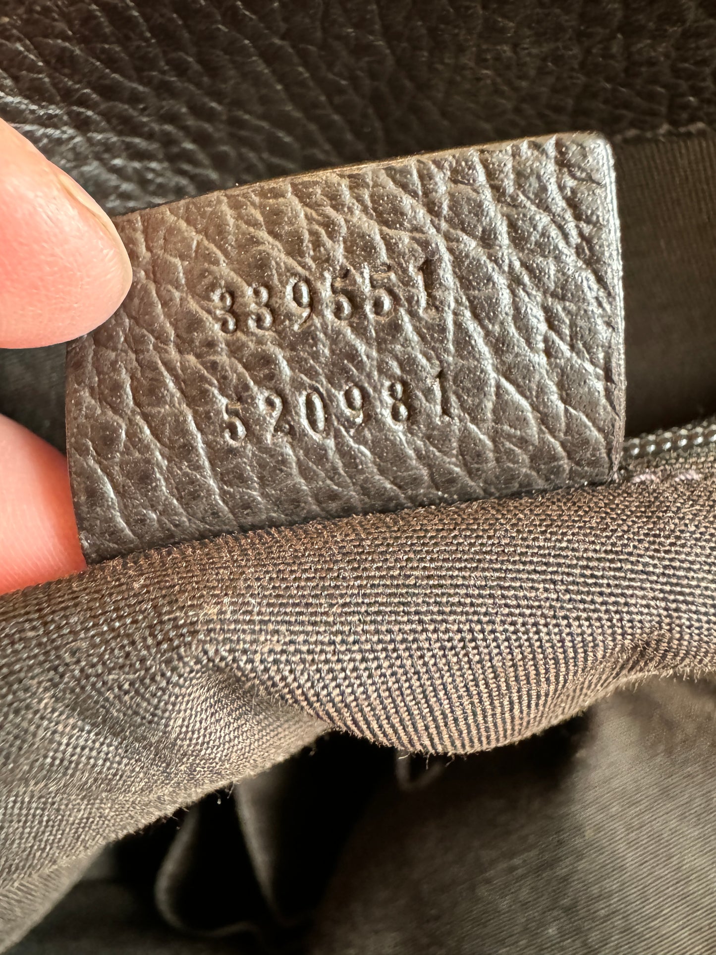 GUCCI DK Brown Canvas/Leather Large Dome Tote