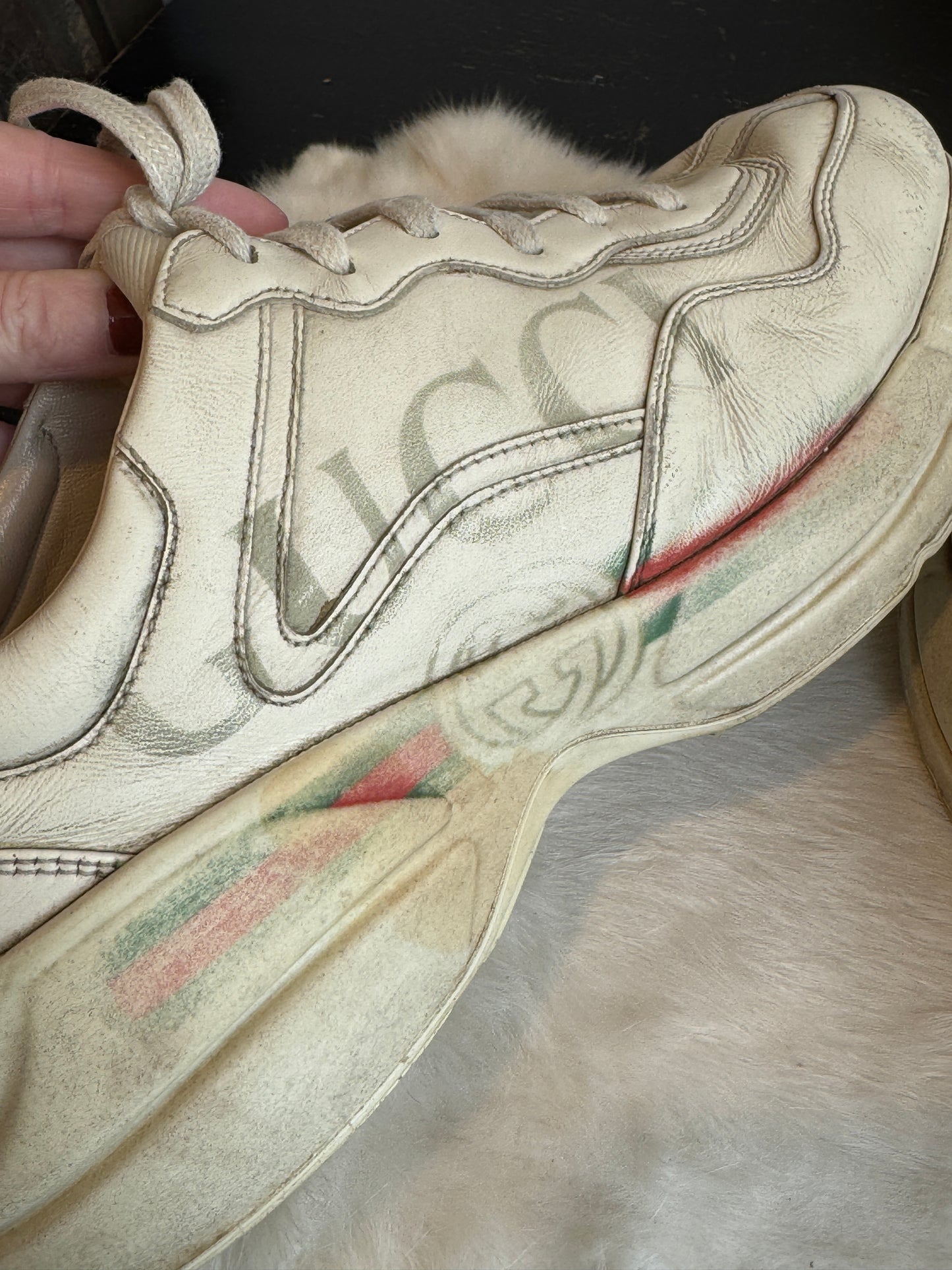 GUCCI Rhyton Ivory Sneakers Mens 7EU (Womens 40EU)