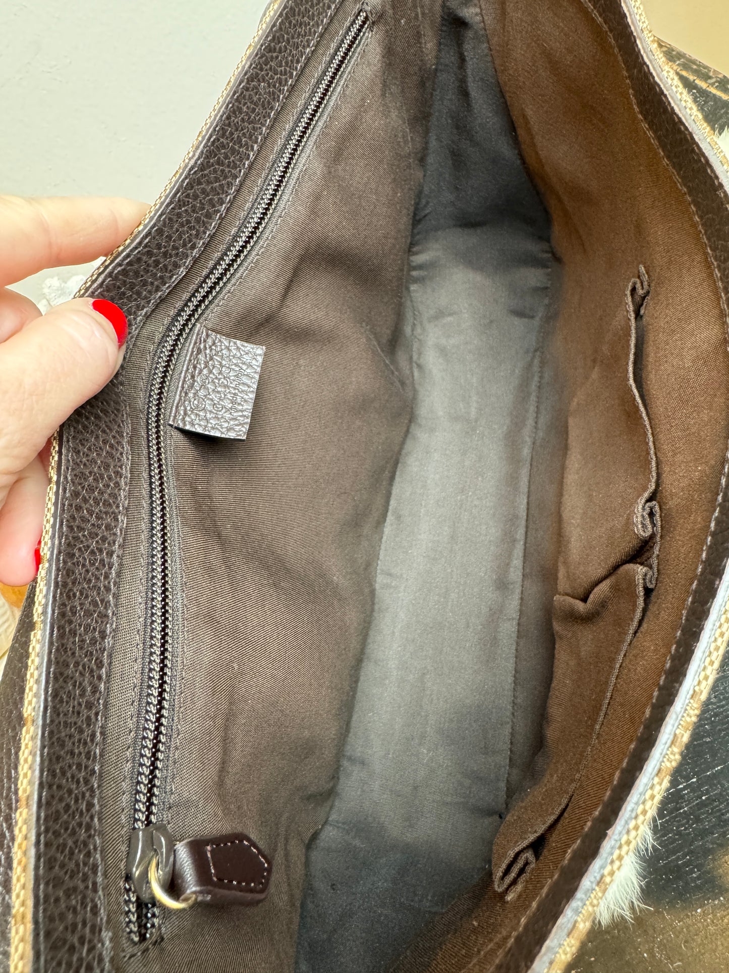 GUCCI Monogram Brown Canvas Large Messenger Bag