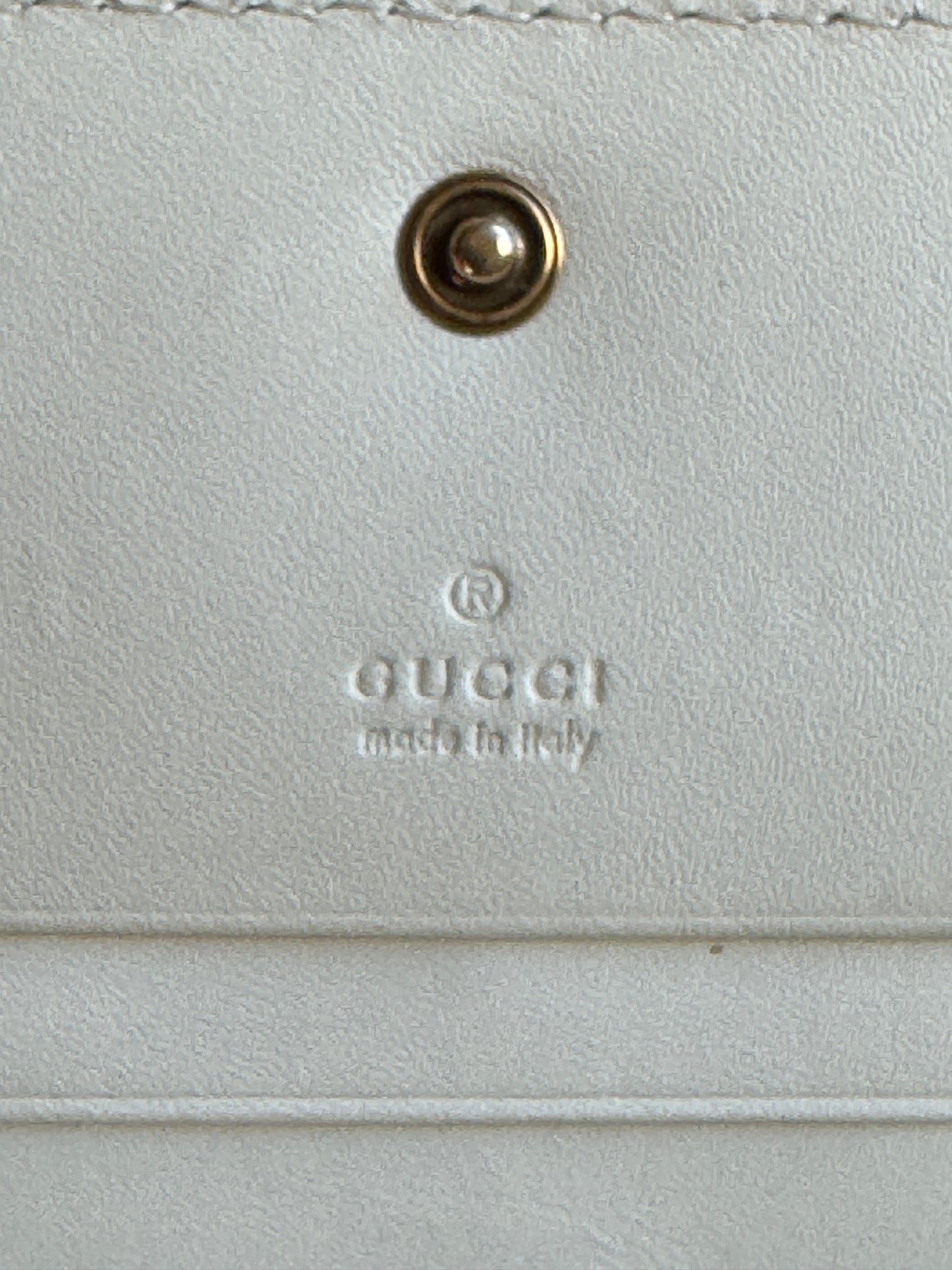 GUCCI Queen Margaret Cream Bifold Snap Wallet