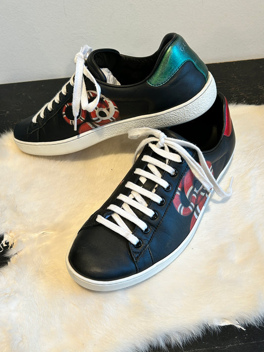 GUCCI Ace King Snake Black Sneakers Men's 7EU (40EU Women's)