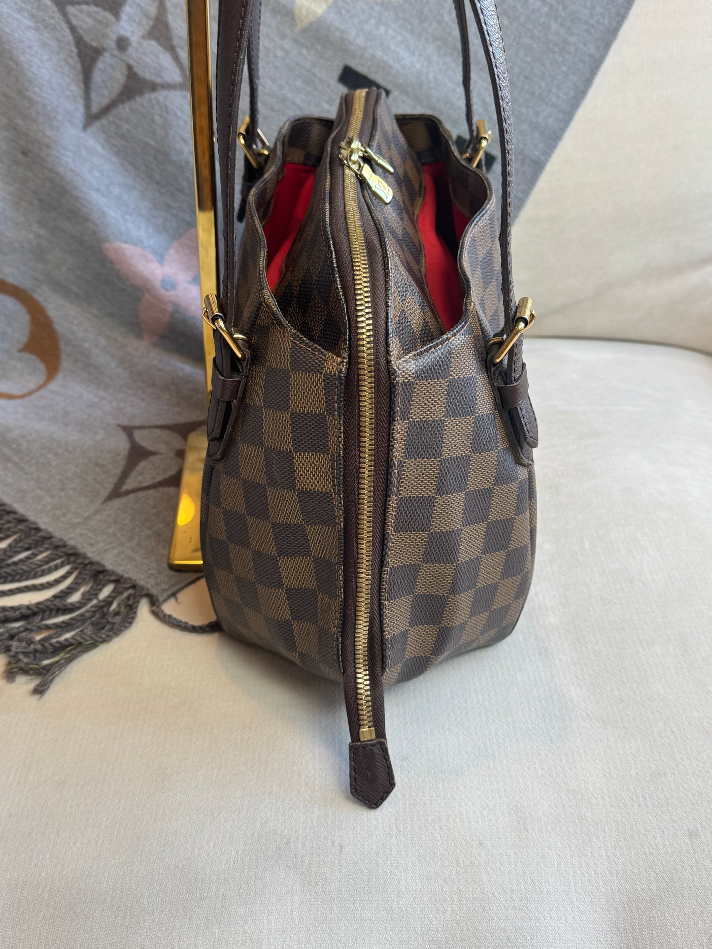 Louis Vuitton Damier Ebene/Cherry Belen MM Shoulder Bag