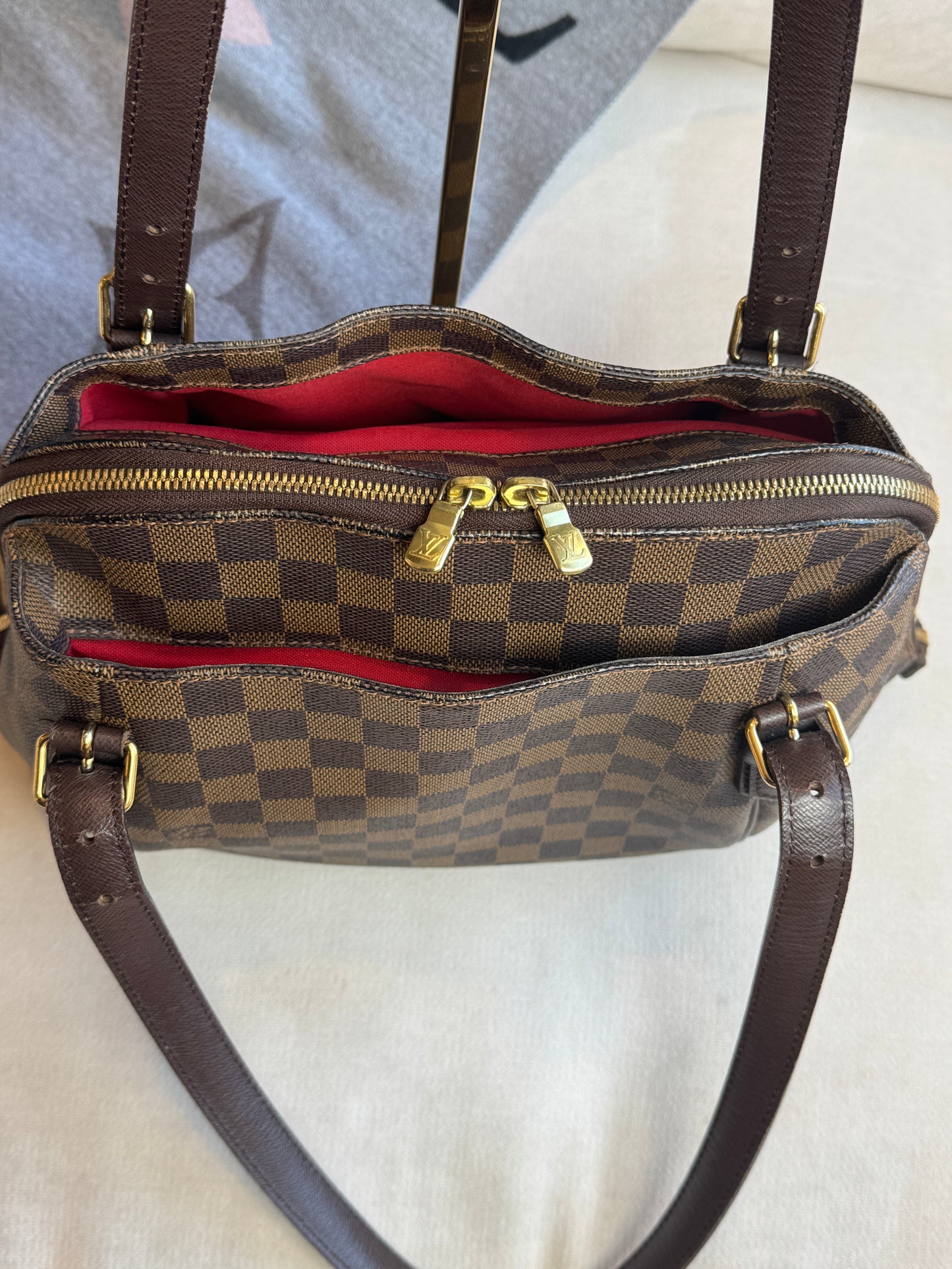 Louis Vuitton Damier Ebene/Cherry Belen MM Shoulder Bag