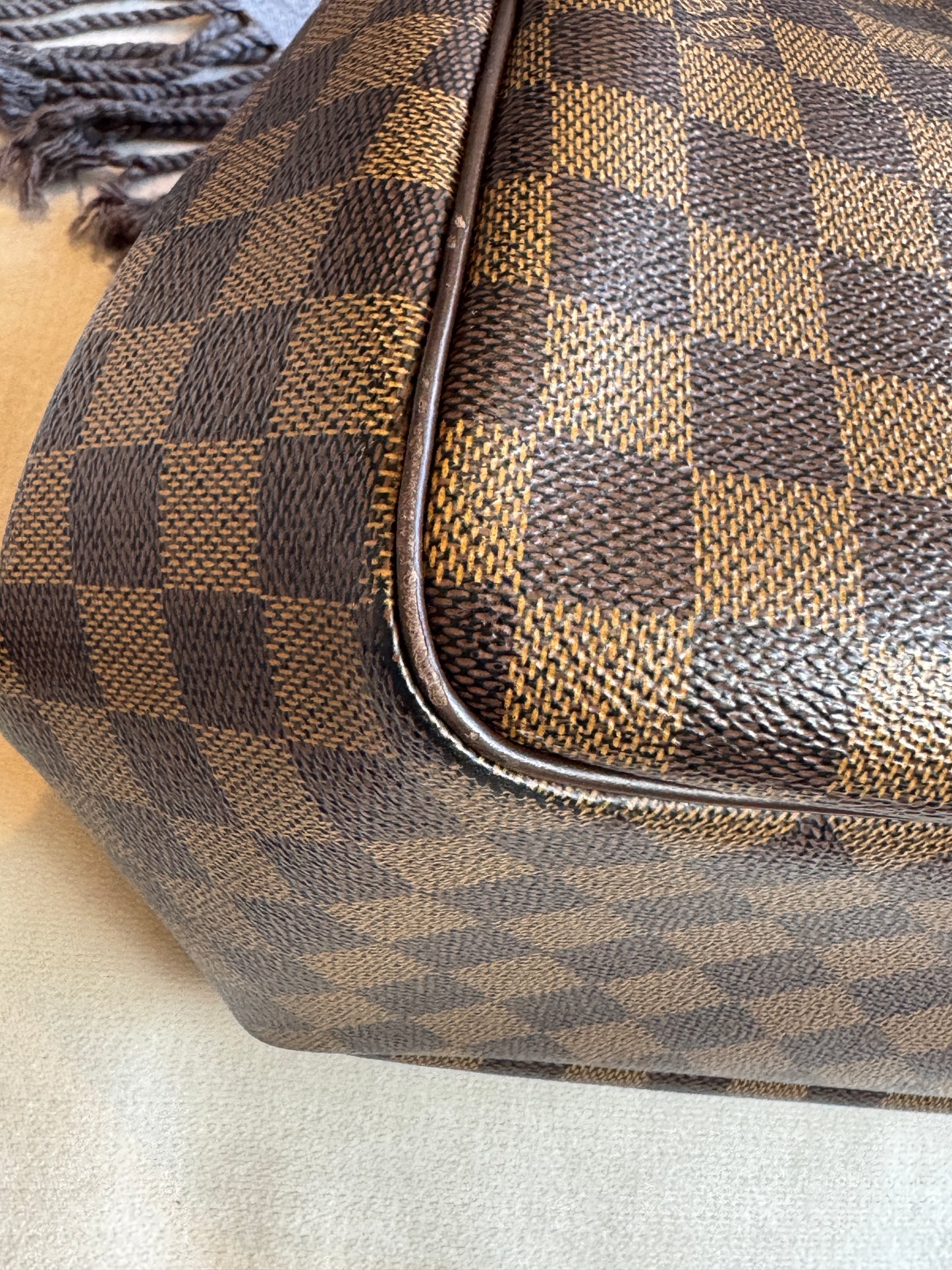 Louis Vuitton Damier Ebene/Cherry Belen MM Shoulder Bag
