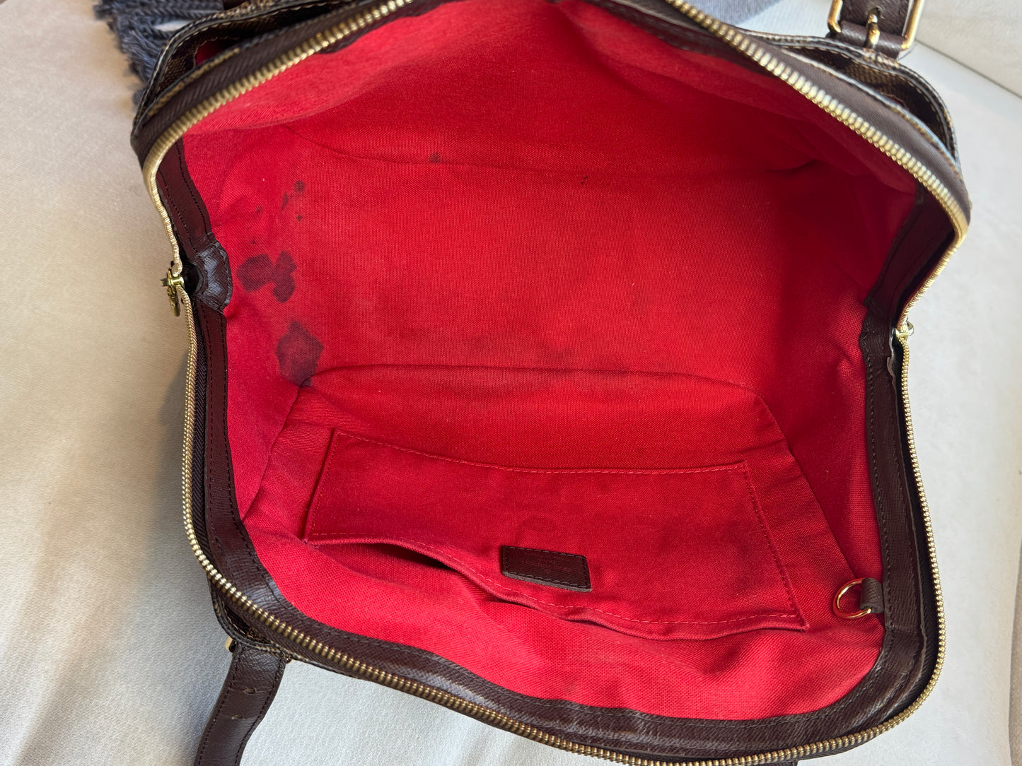 Louis Vuitton Damier Ebene/Cherry Belen MM Shoulder Bag