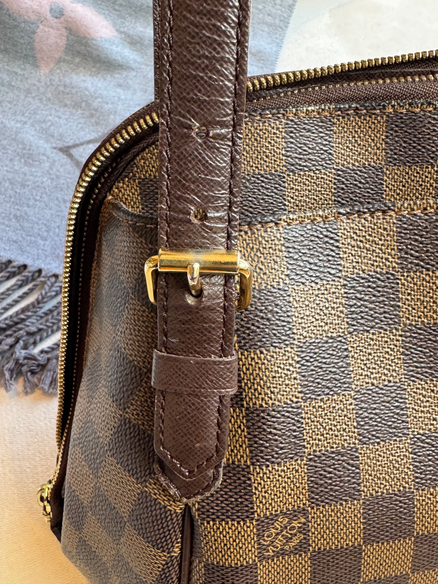 Louis Vuitton Damier Ebene/Cherry Belen MM Shoulder Bag