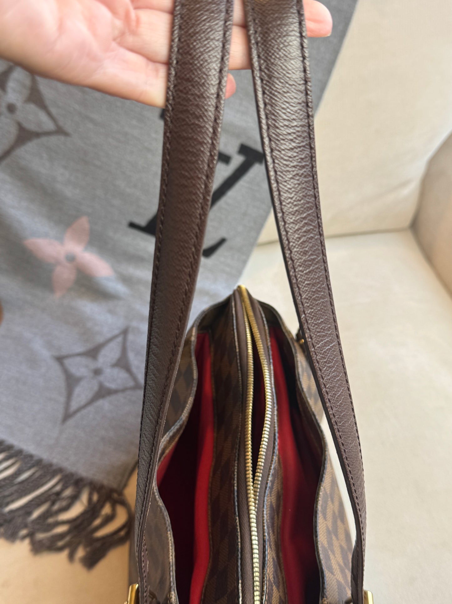 Louis Vuitton Damier Ebene/Cherry Belen MM Shoulder Bag