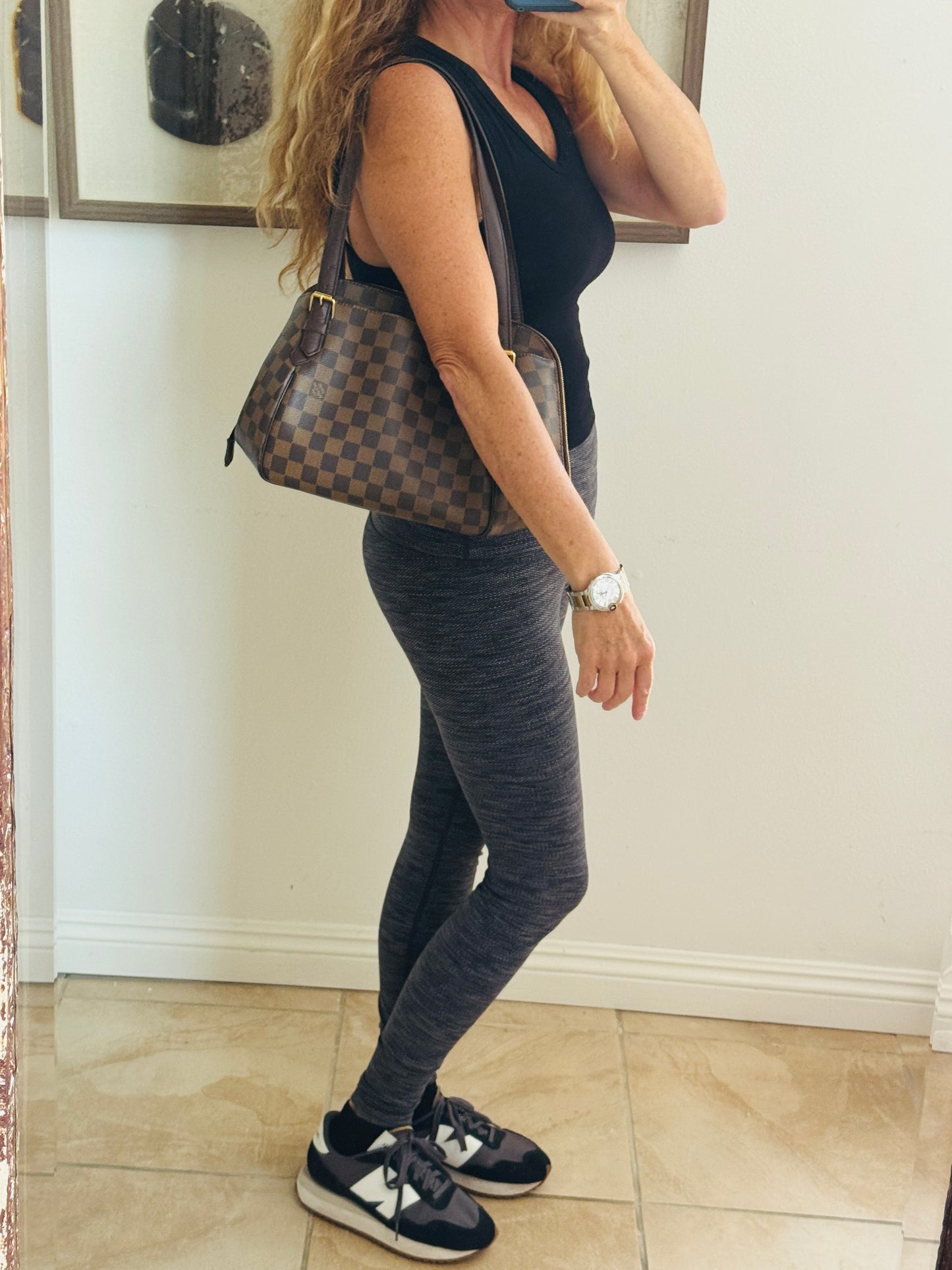 Louis Vuitton Damier Ebene/Cherry Belen MM Shoulder Bag