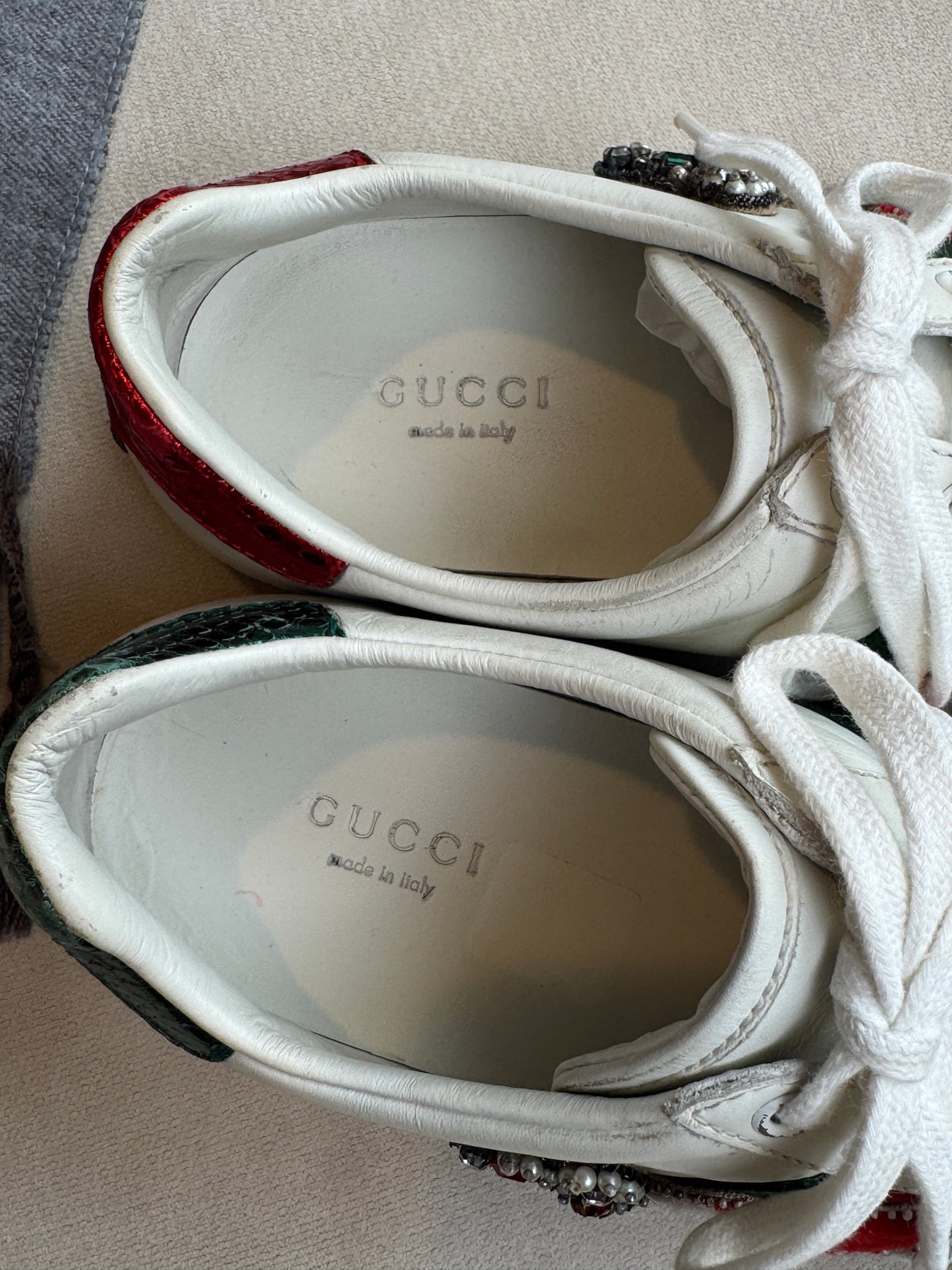 Gucci Ace Sword Hearts Women's Sneakers Size 35.5EU