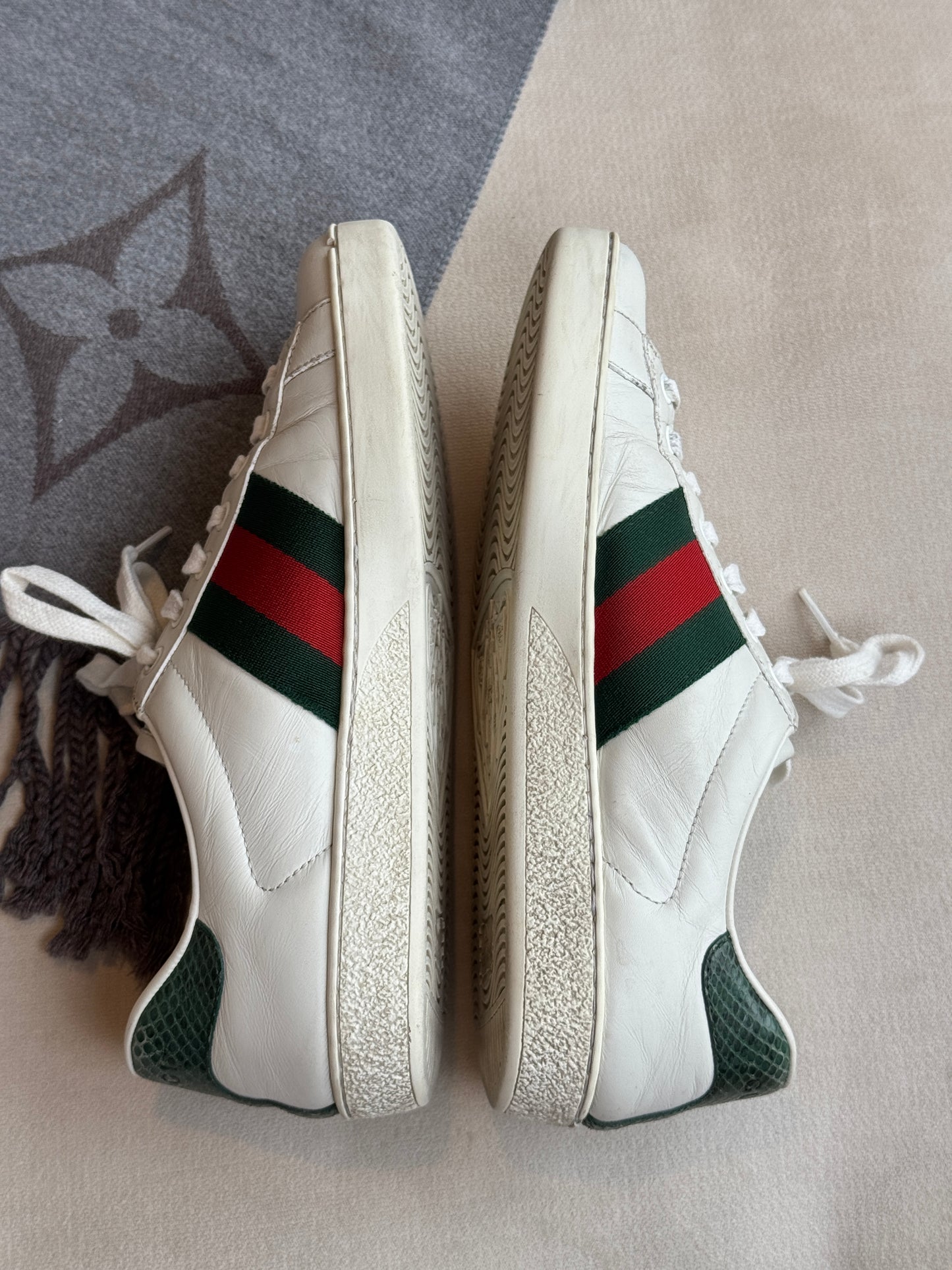 GUCCI Ace Green/Red Web Men's Sneakers 5.5EU (Women's 38.5EU)