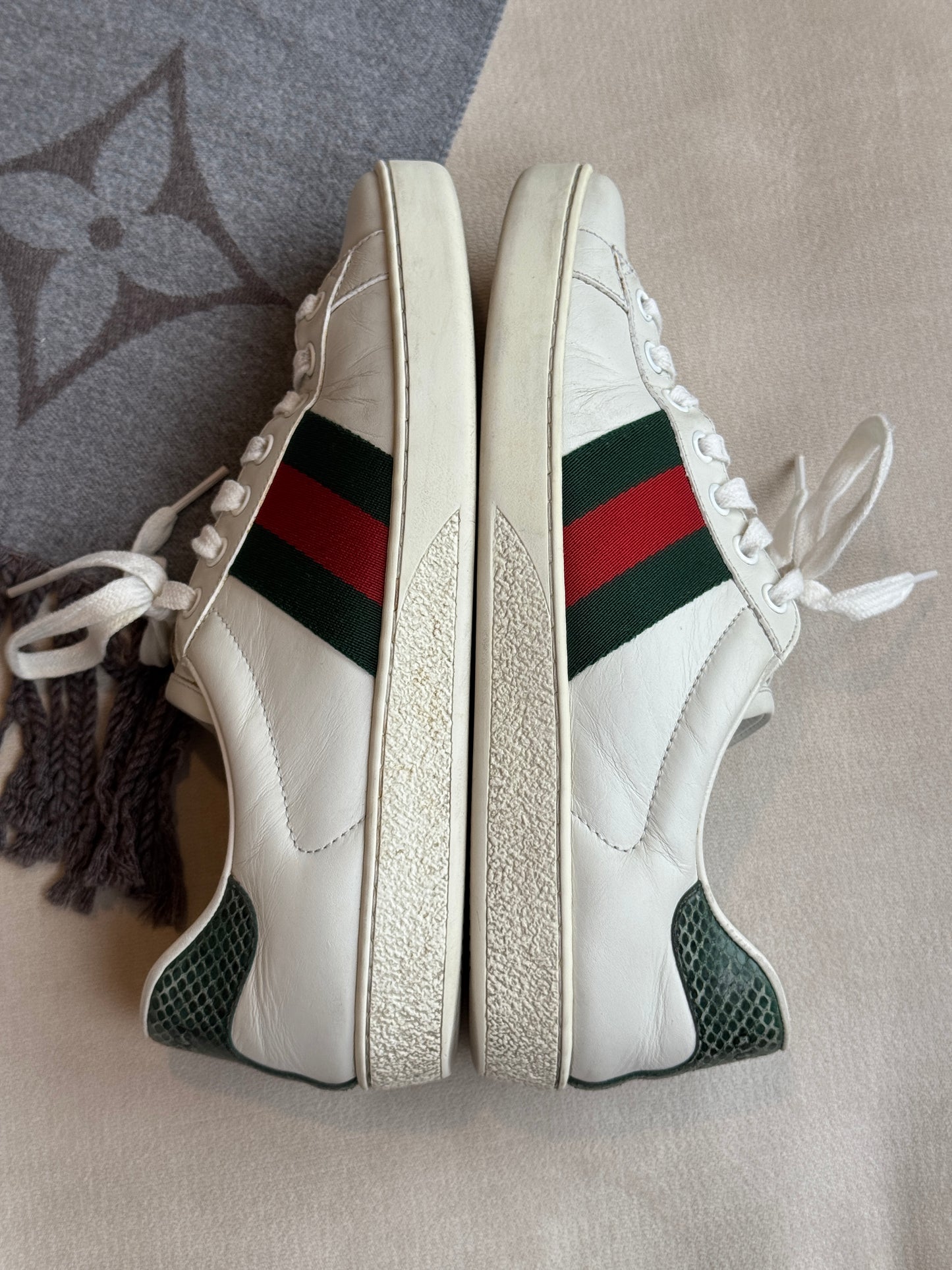 GUCCI Ace Green/Red Web Men's Sneakers 5.5EU (Women's 38.5EU)