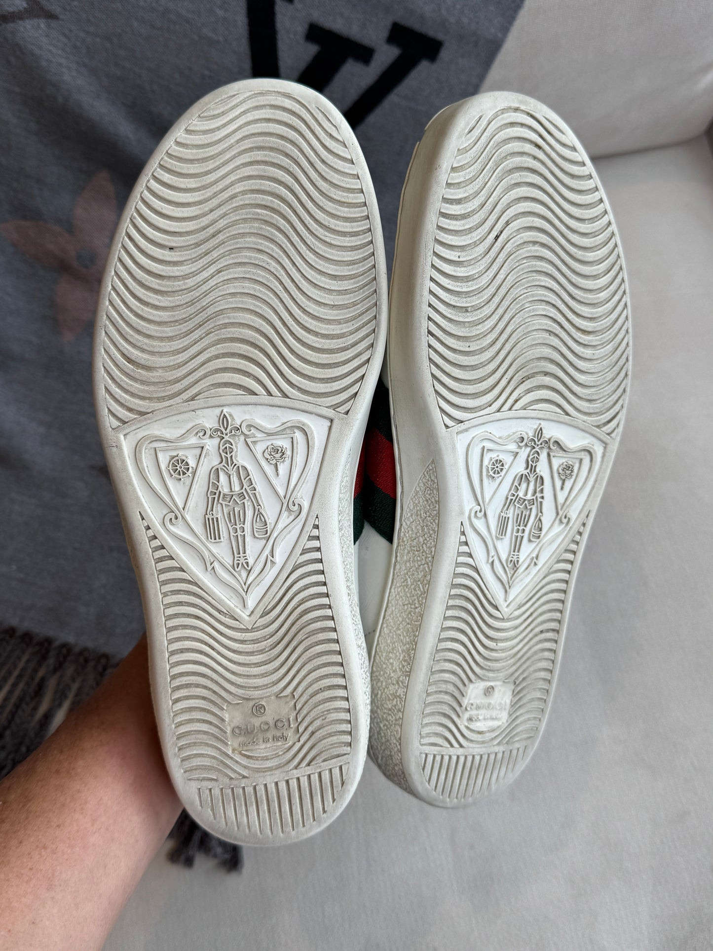 GUCCI Ace Green/Red Web Men's Sneakers 5.5EU (Women's 38.5EU)