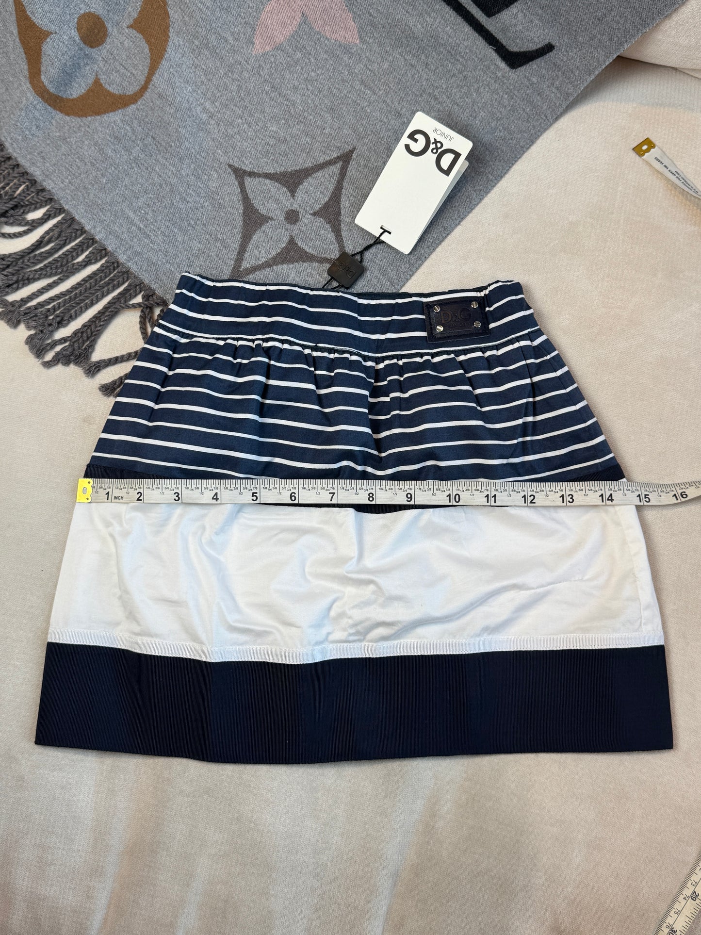 Dolce & Gabbana Navy/White Popin Striped Skirt Size 3