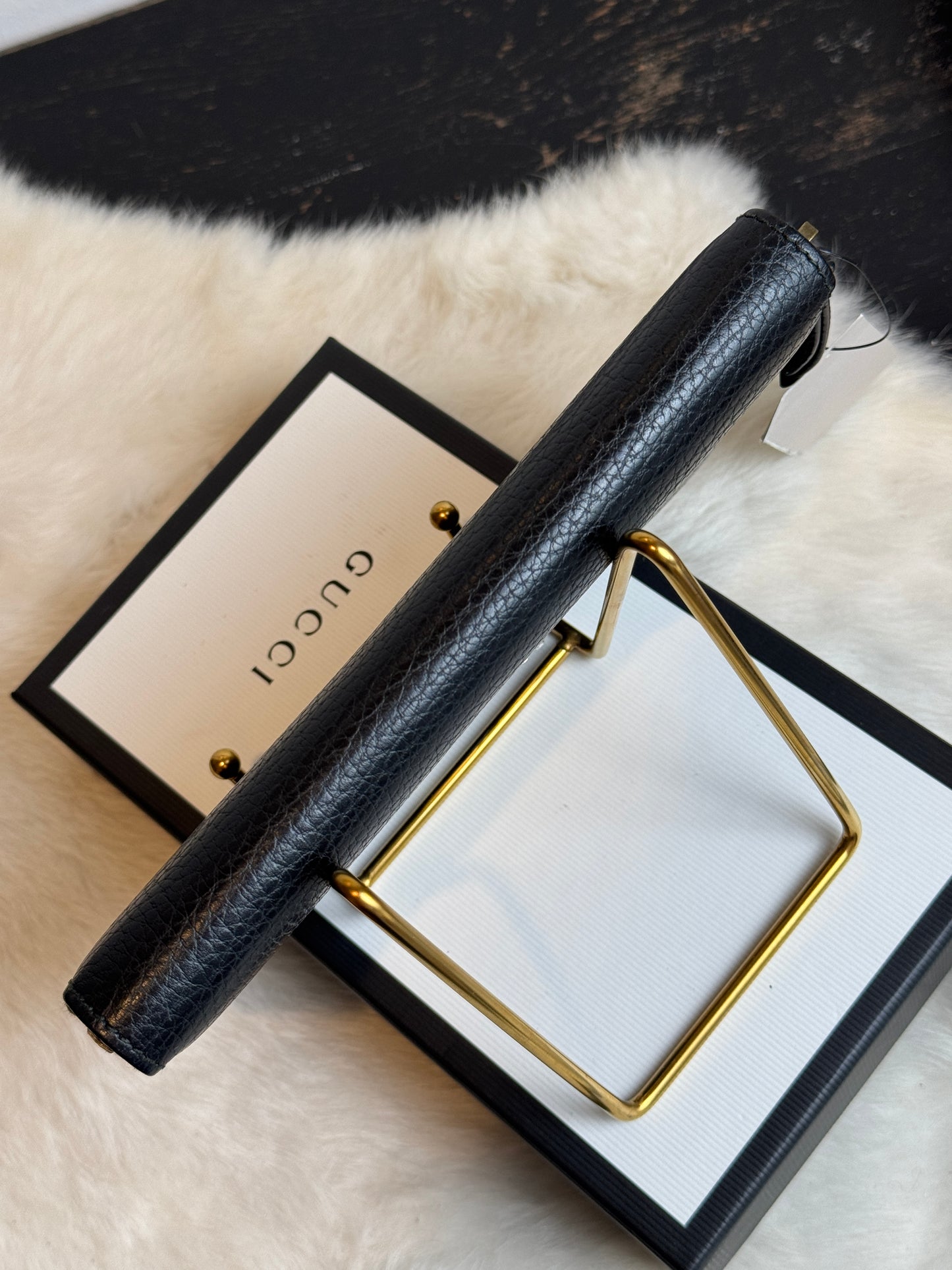 GUCCI Marmont GG Butterfly Leather Long Zip Wallet