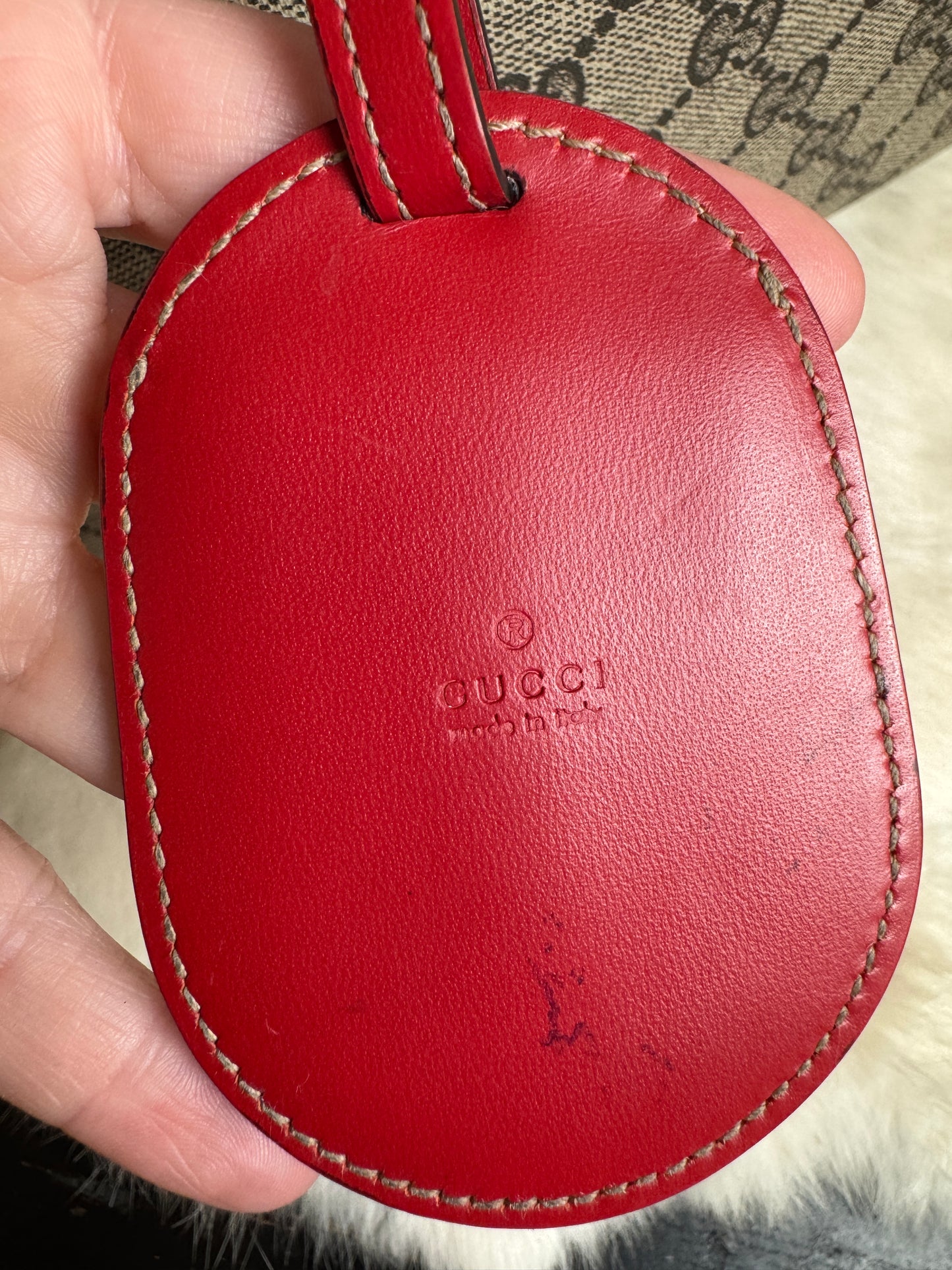 GUCCI Turnaround Supreme Canvas Reversible Tote Small Red