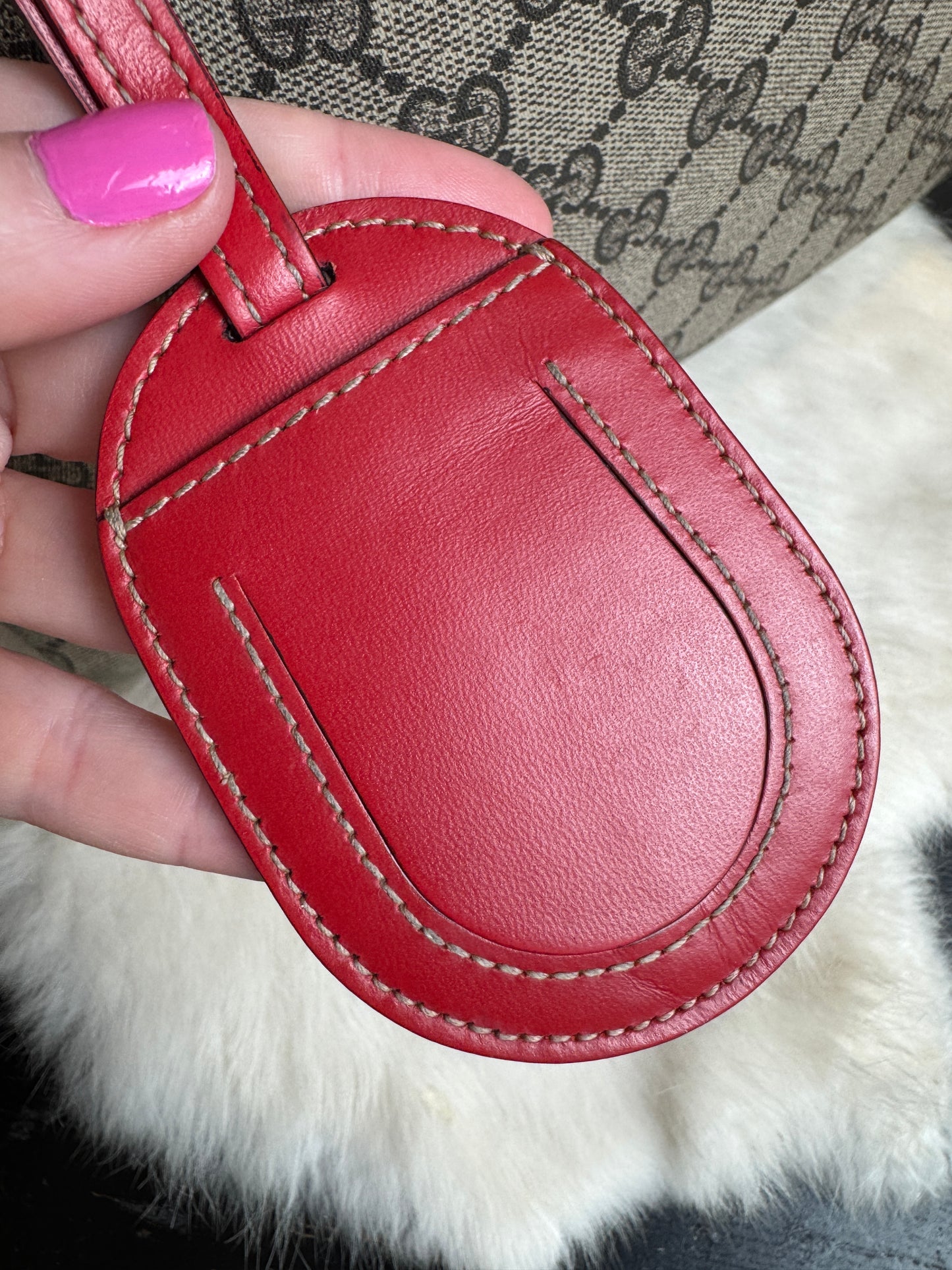 GUCCI Turnaround Supreme Canvas Reversible Tote Small Red
