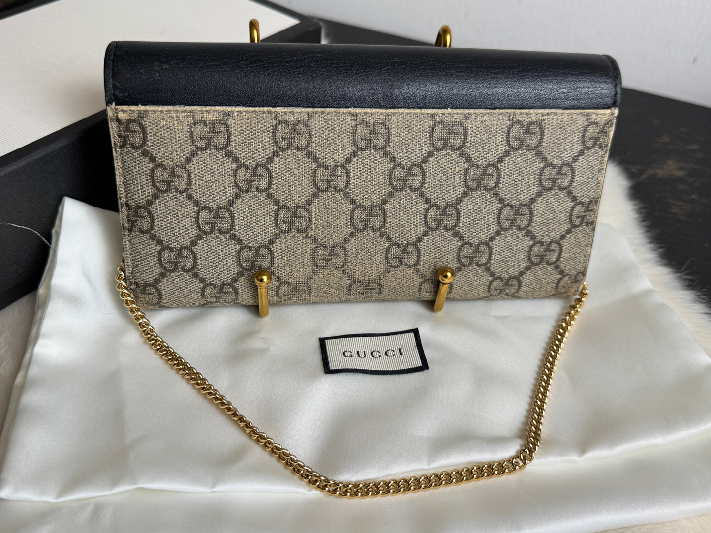 GUCCI Supreme Padlock Wallet On Chain Black