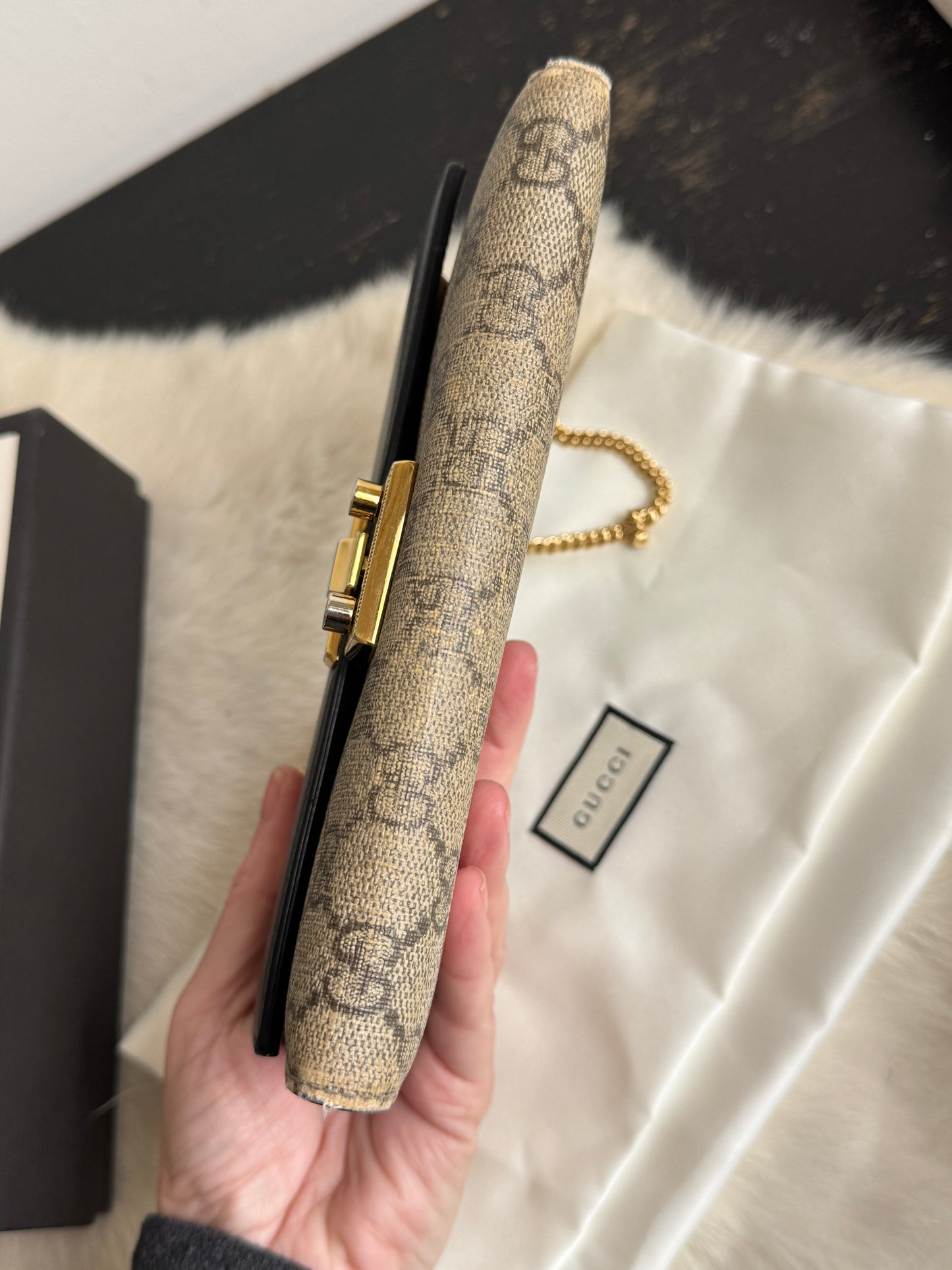 GUCCI Supreme Padlock Wallet On Chain Black