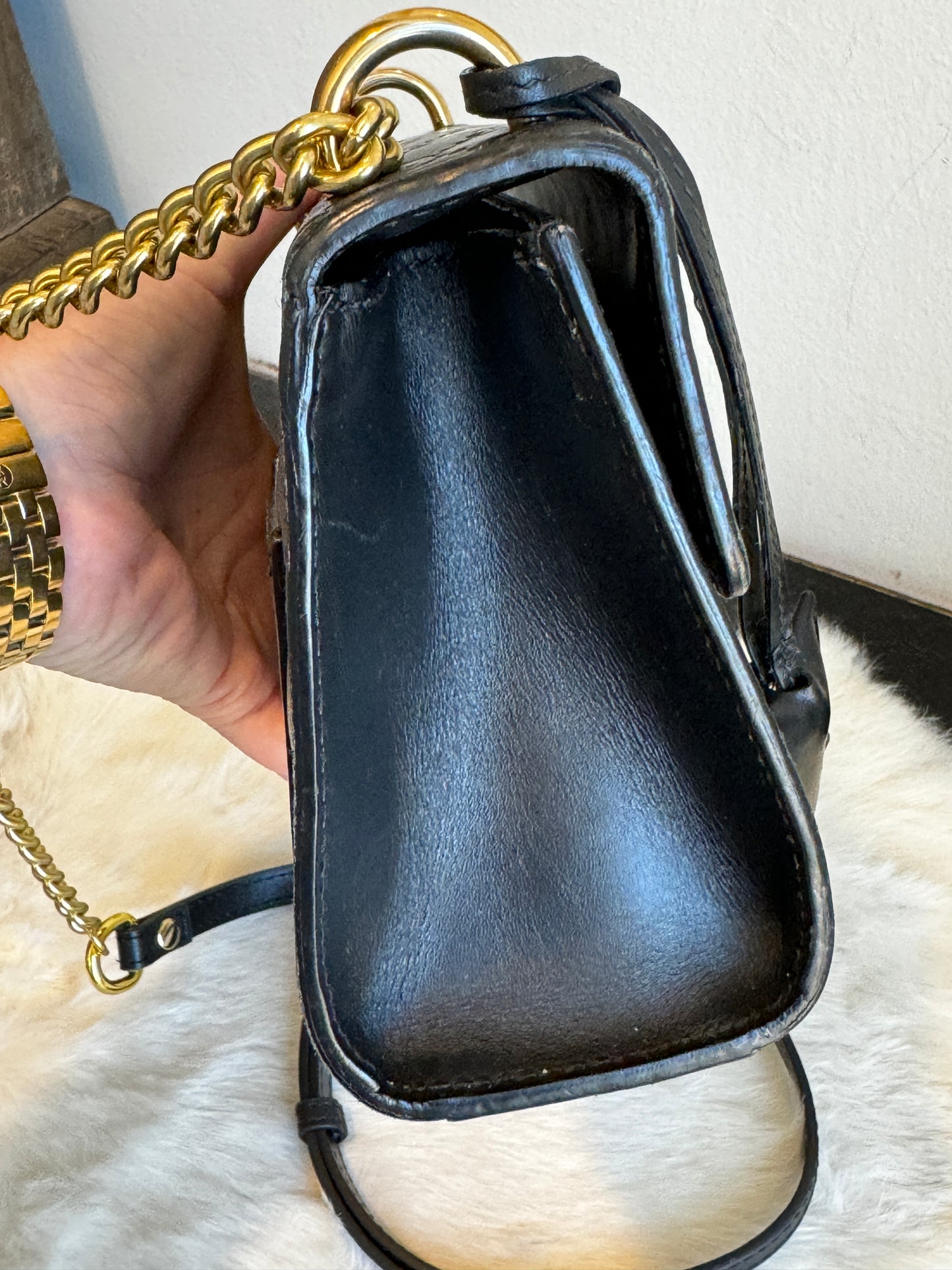 GUCCI Black Guccissima Padlock Mini