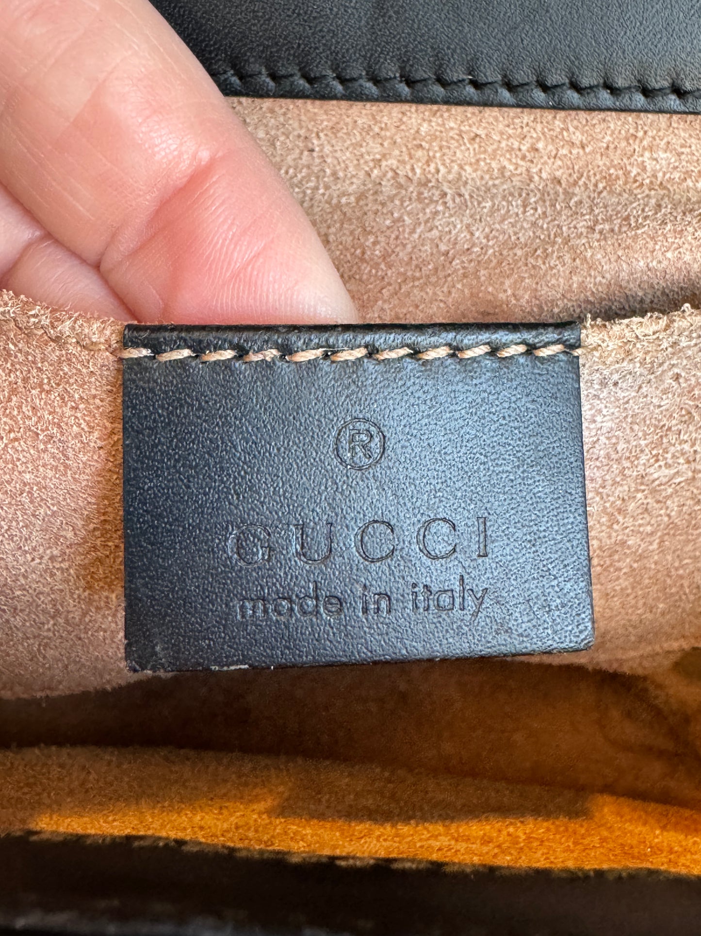 GUCCI Black Guccissima Padlock Mini