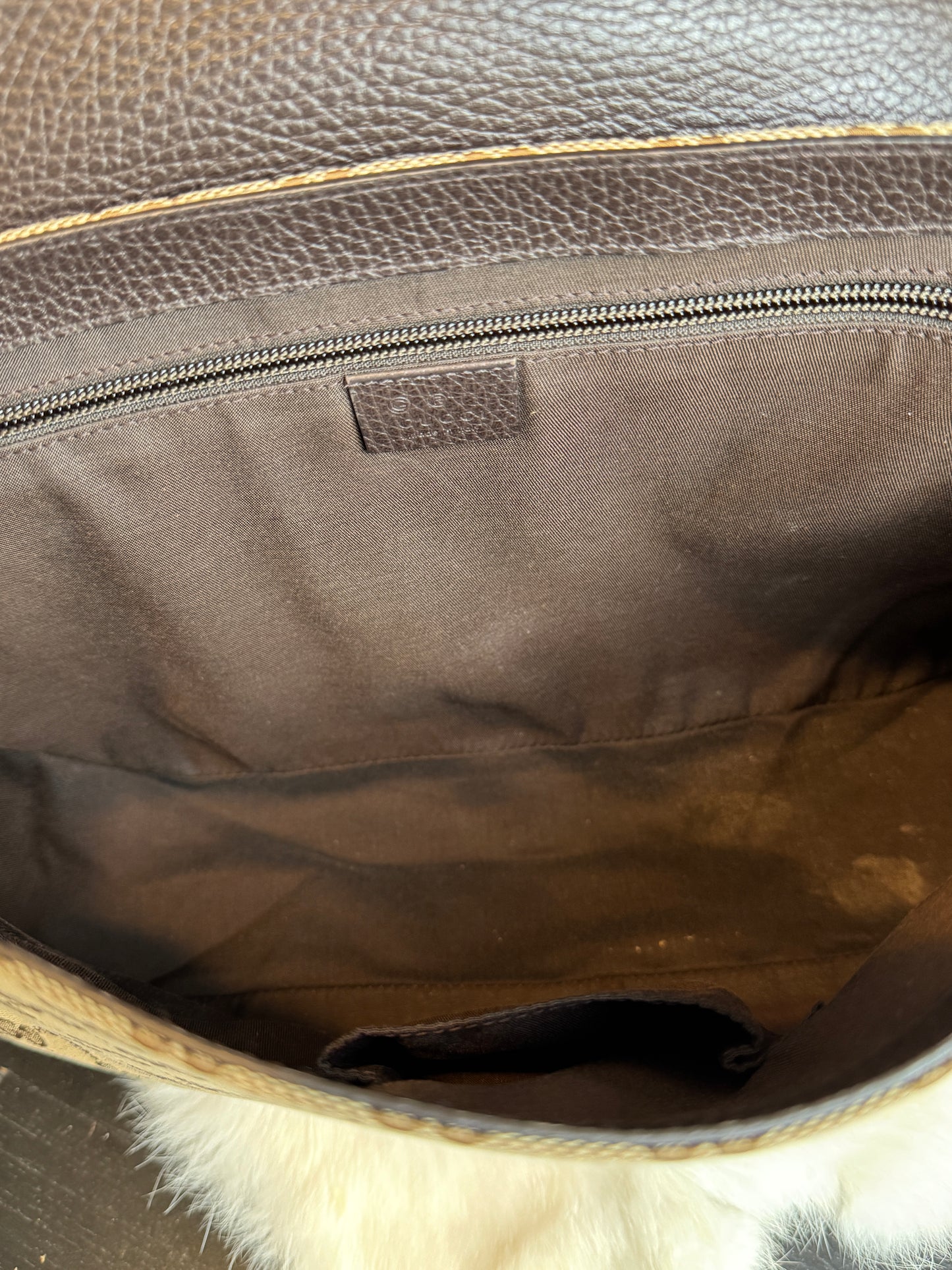 GUCCI Canvas Large Messenger Brown Bag