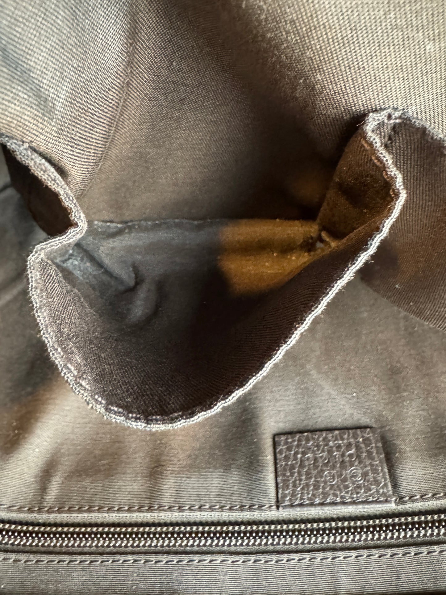 GUCCI Canvas Large Messenger Brown Bag