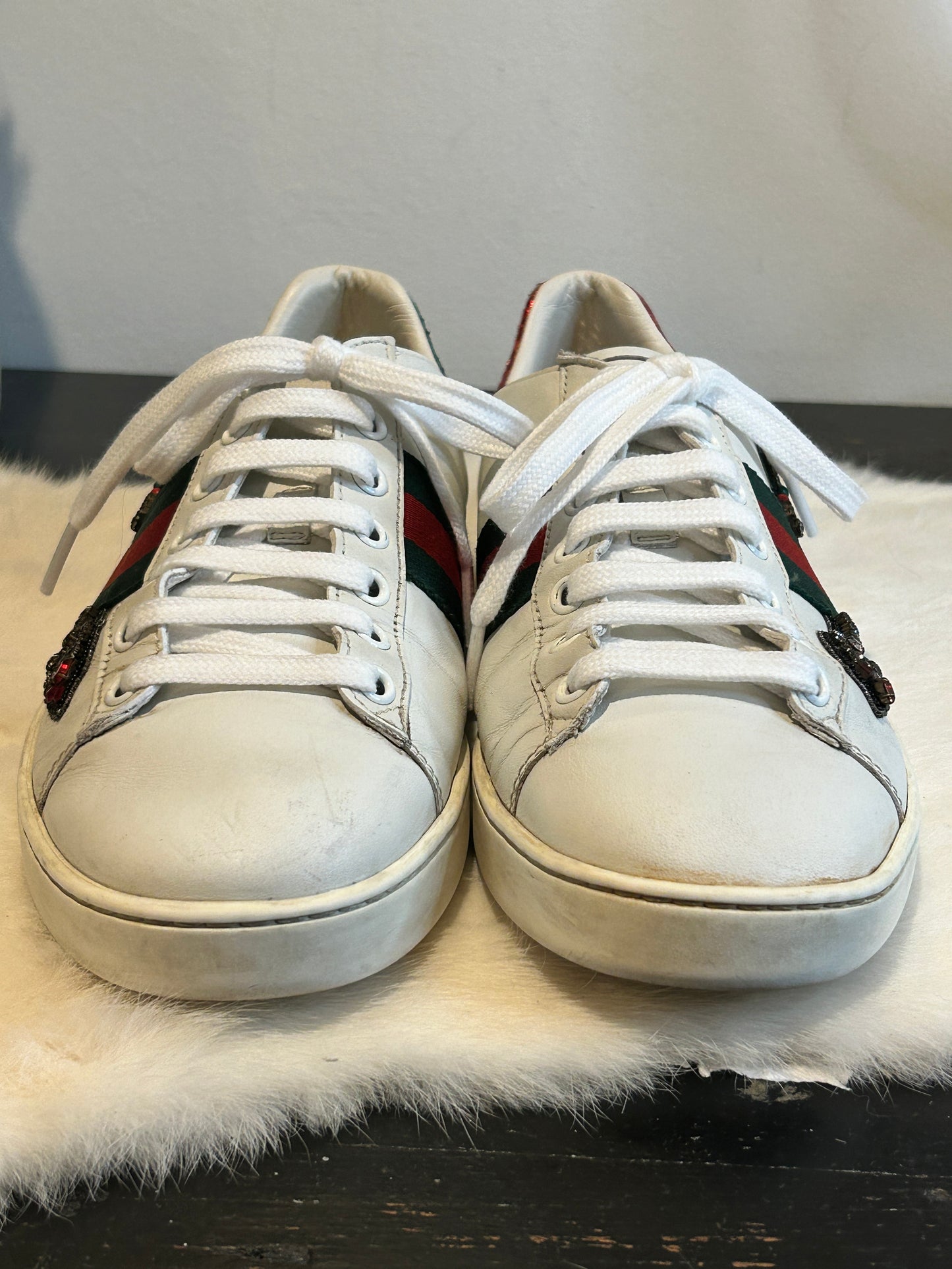 GUCCI Ace Rhinestone Arrows Sneakers Women's 38EU