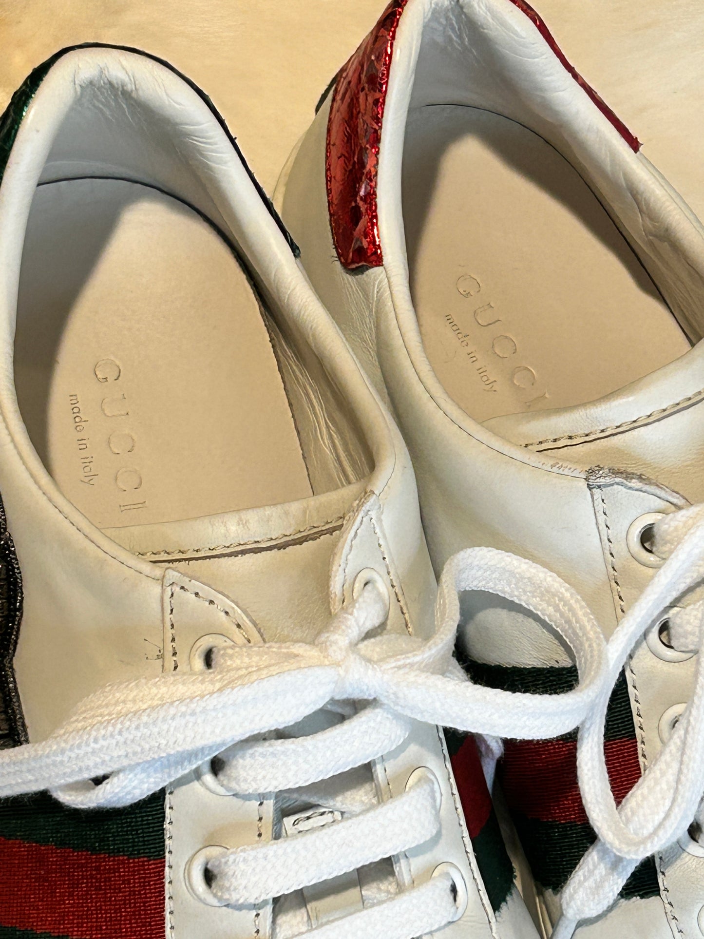GUCCI Ace Rhinestone Arrows Sneakers Women's 38EU
