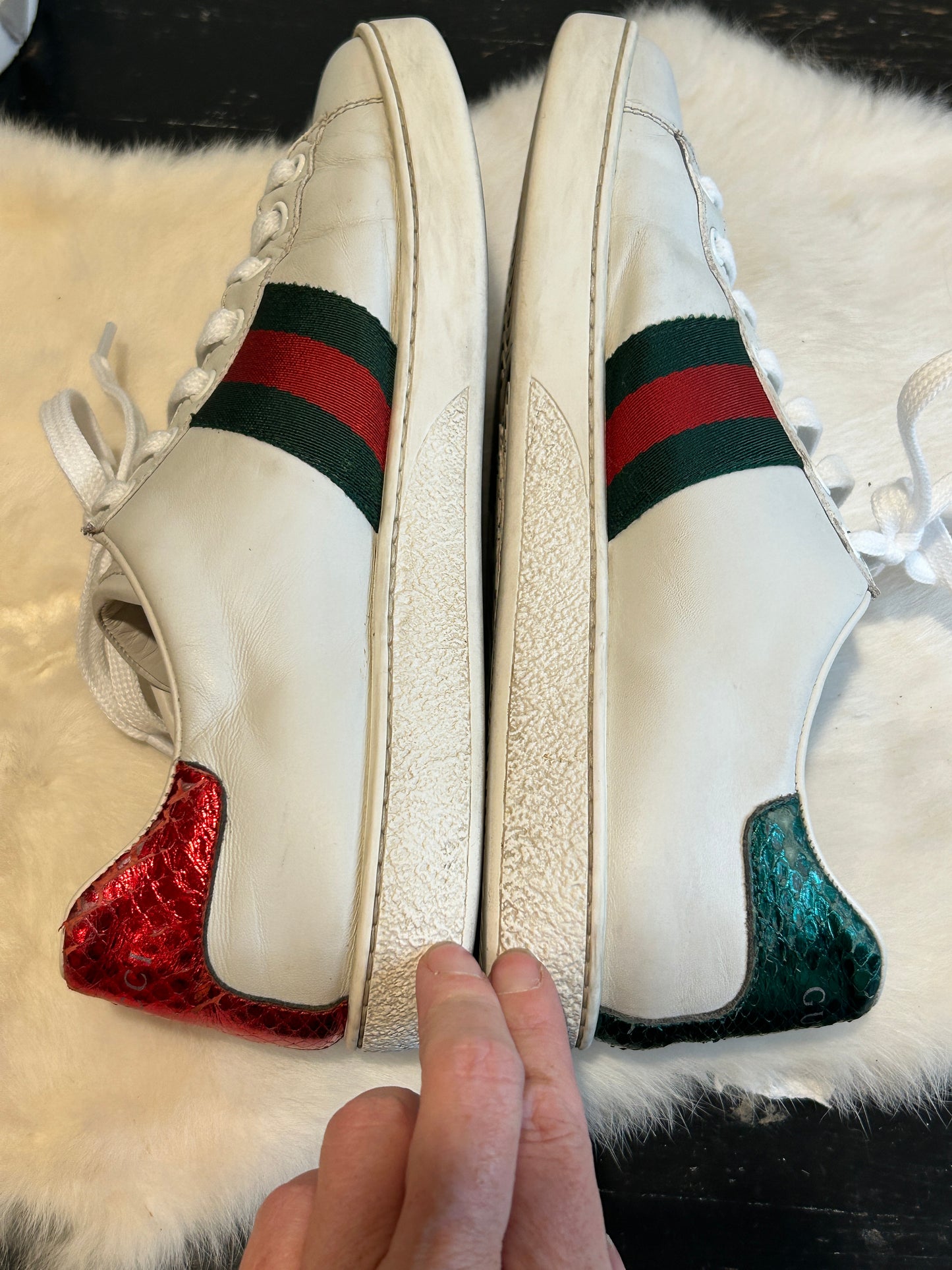 GUCCI Ace Rhinestone Arrows Sneakers Women's 38EU