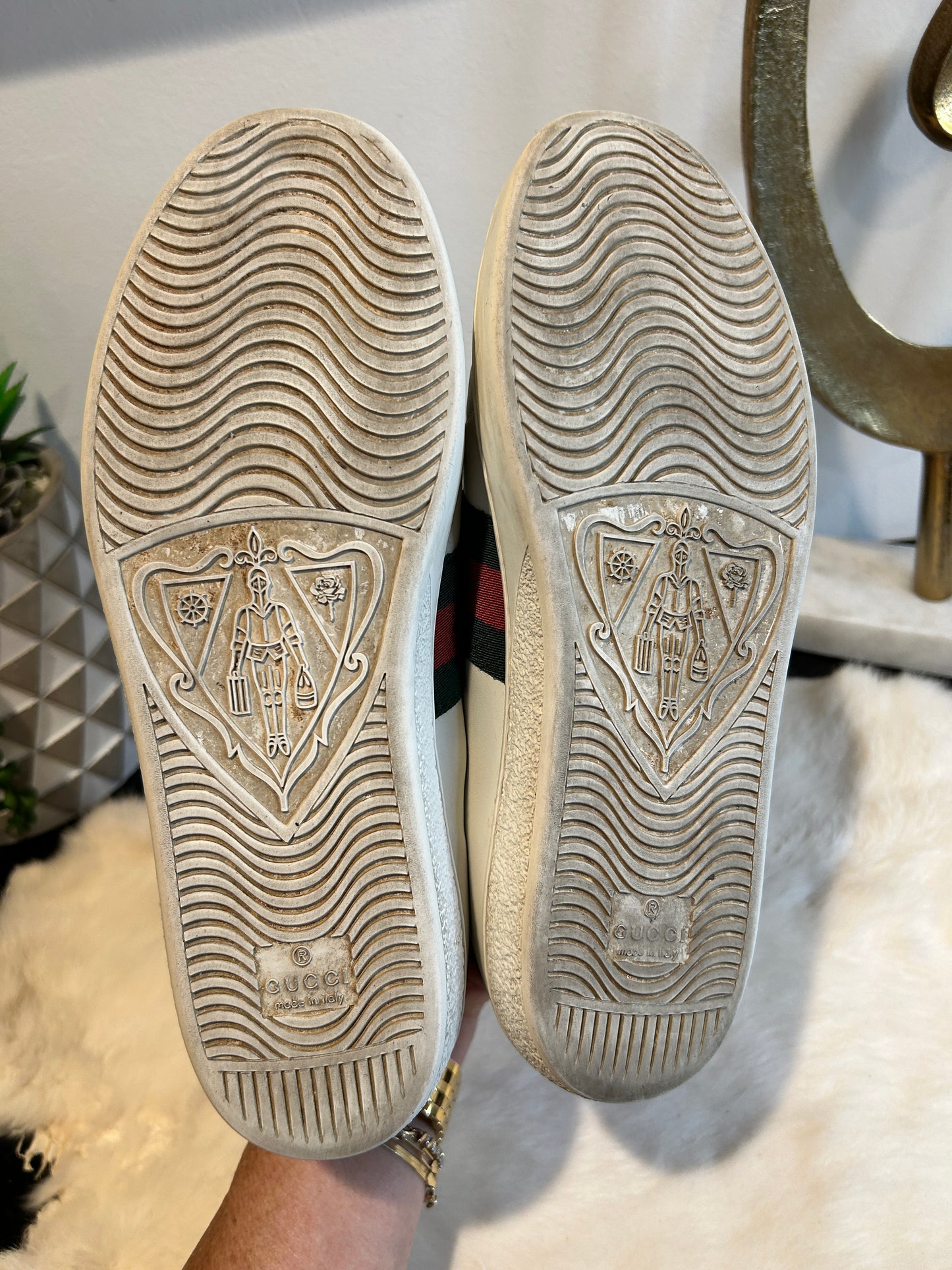 GUCCI Ace Rhinestone Arrows Sneakers Women's 38EU