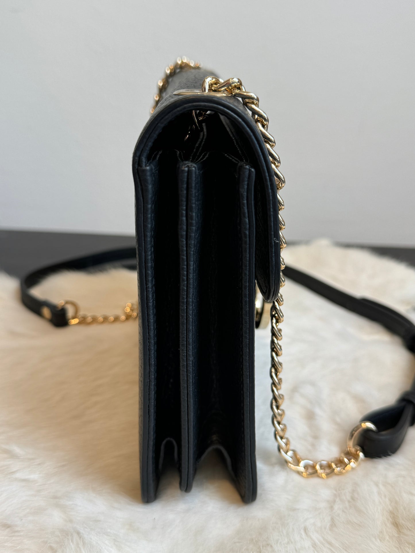GUCCI Interlocking G Black Leather Bag