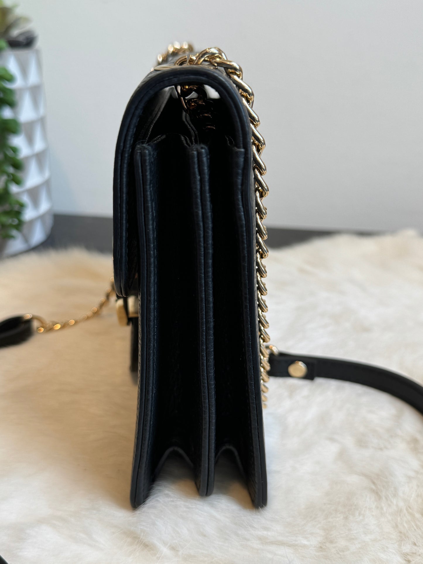 GUCCI Interlocking G Black Leather Bag