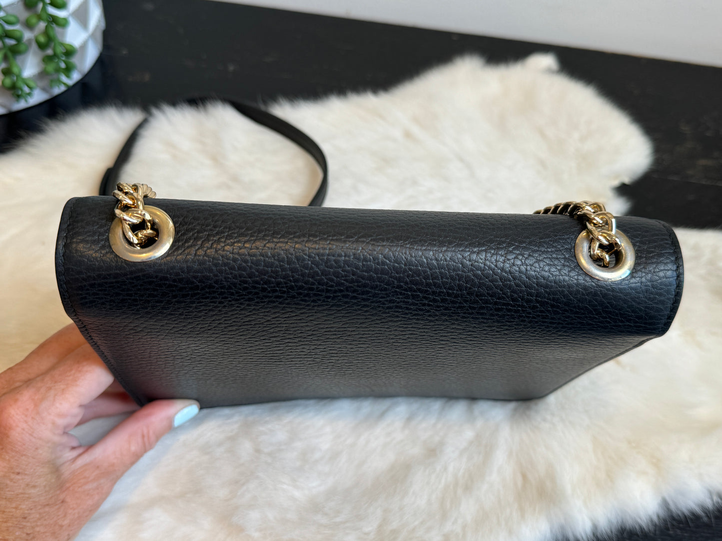 GUCCI Interlocking G Black Leather Bag