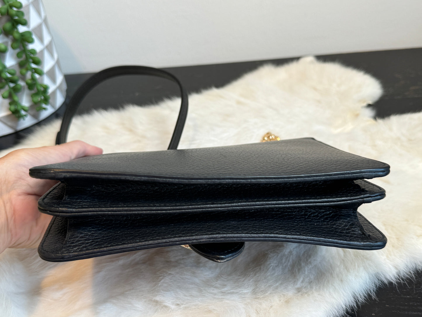 GUCCI Interlocking G Black Leather Bag