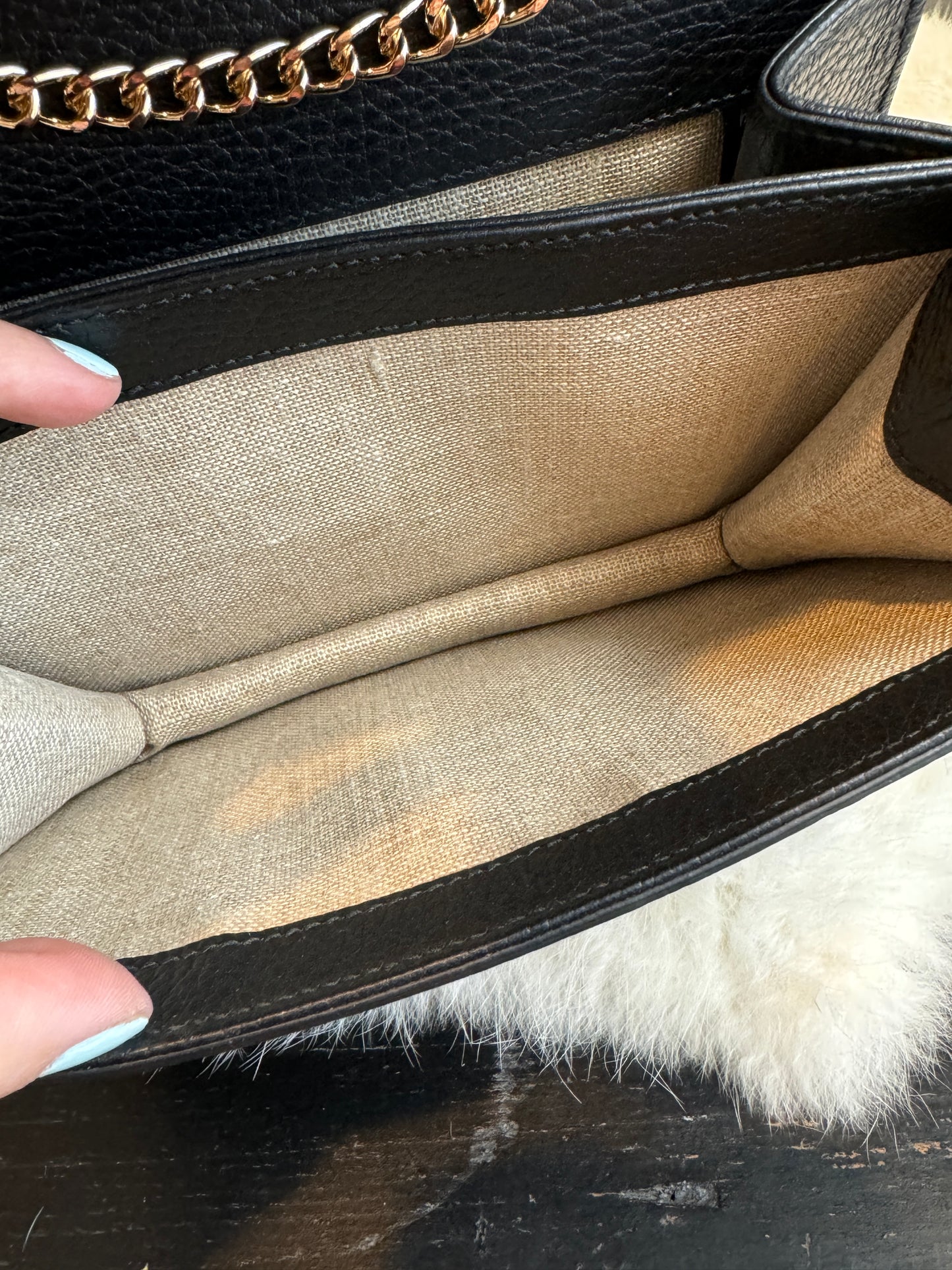 GUCCI Interlocking G Black Leather Bag