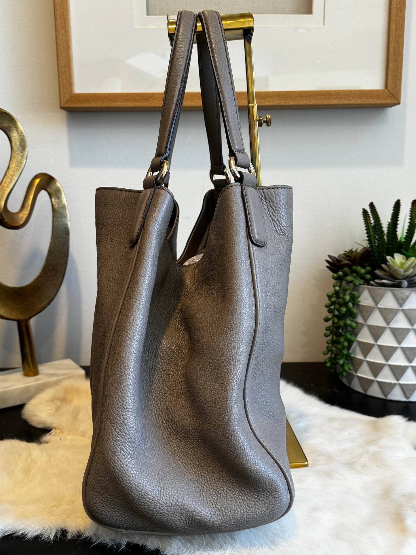 Gucci Pebbled Calfskin Medium Soho Tassel Bag