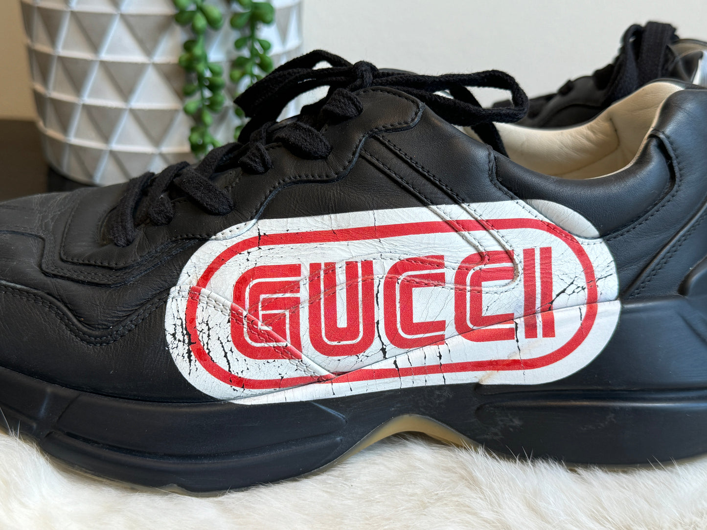 GUCCI Rhyton Black Sneakers Mens 7EU (Womens 40EU)