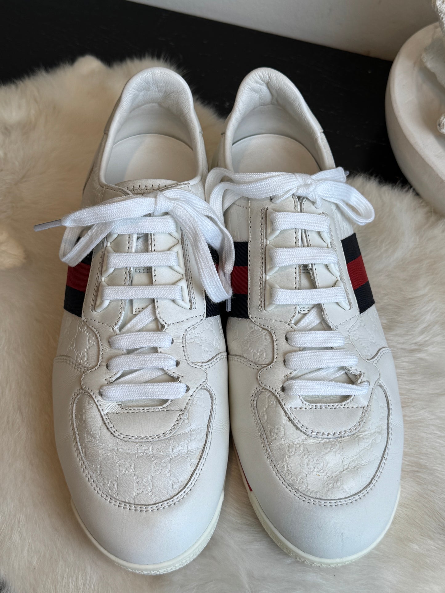GUCCI White Guccissima Trainers Sneakers 5.5EU (38.5EU)