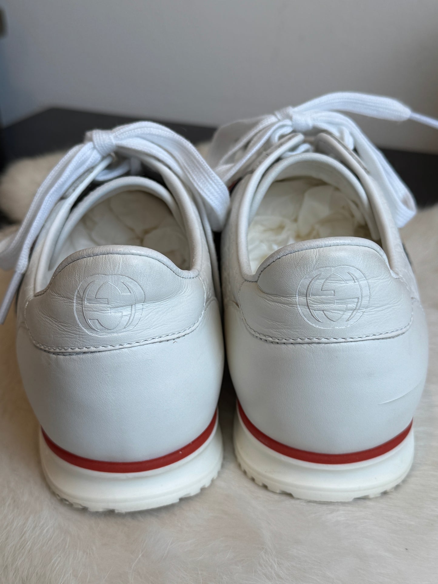 GUCCI White Guccissima Trainers Sneakers 5.5EU (38.5EU)