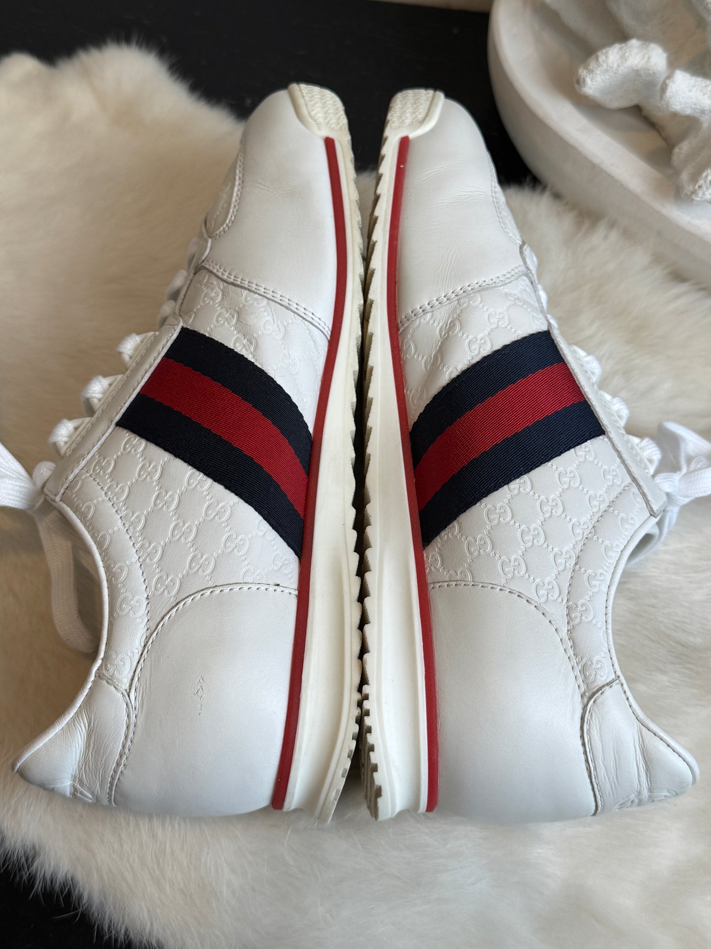 GUCCI White Guccissima Trainers Sneakers 5.5EU (38.5EU)