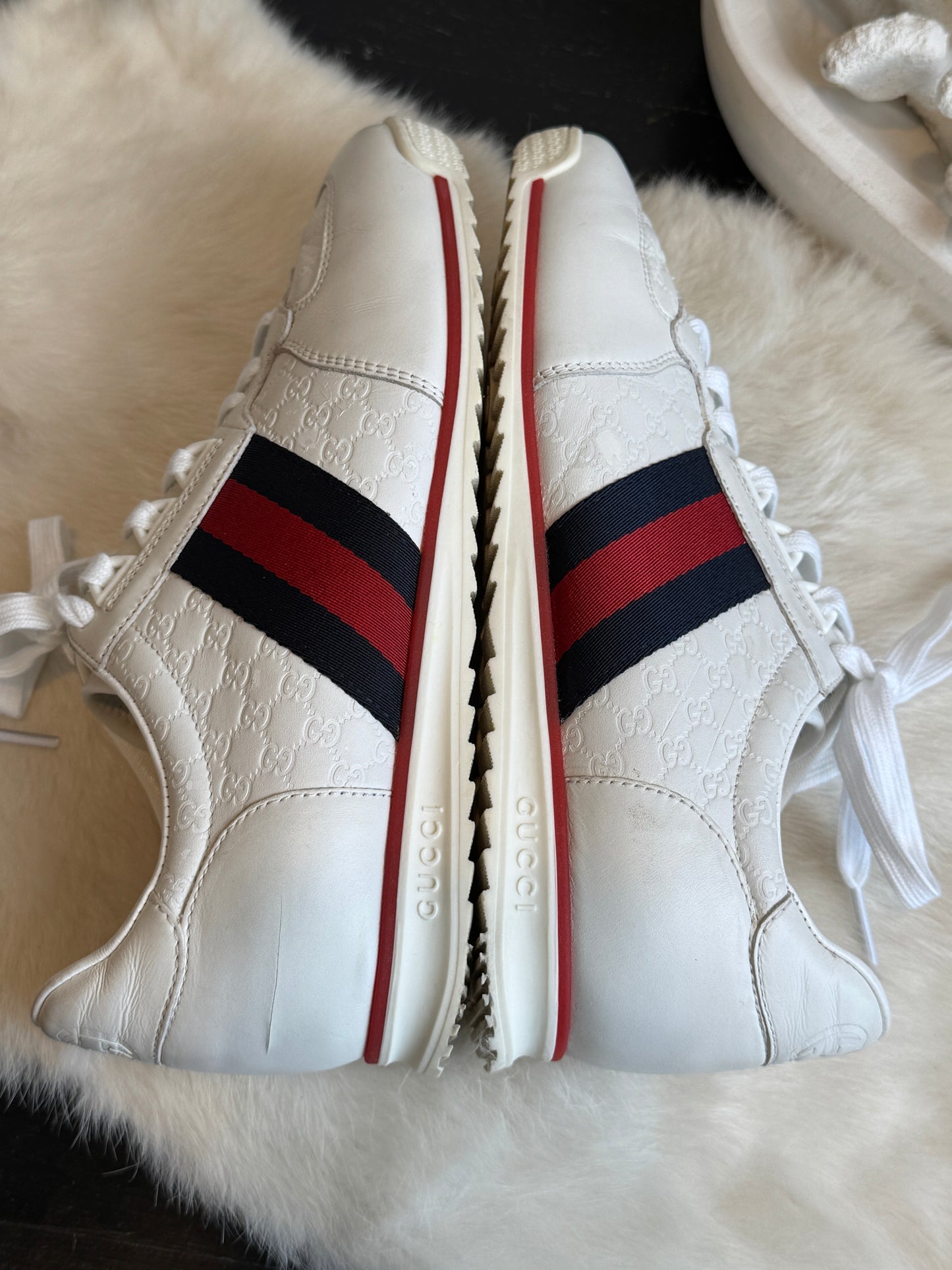 GUCCI White Guccissima Trainers Sneakers 5.5EU (38.5EU)