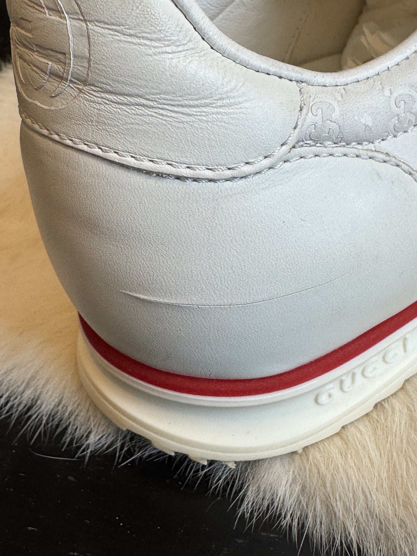 GUCCI White Guccissima Trainers Sneakers 5.5EU (38.5EU)