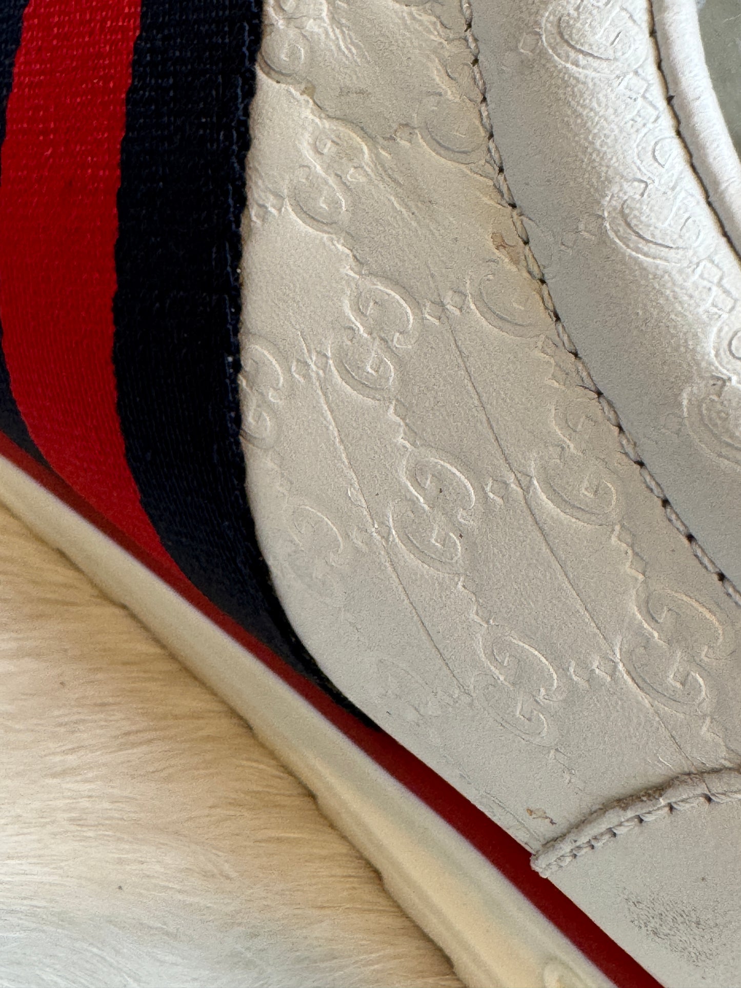 GUCCI White Guccissima Trainers Sneakers 5.5EU (38.5EU)