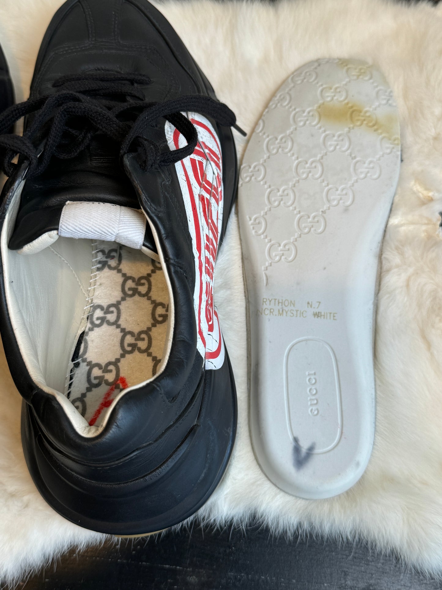 GUCCI Rhyton Black Sneakers Mens 7EU (Womens 40EU)